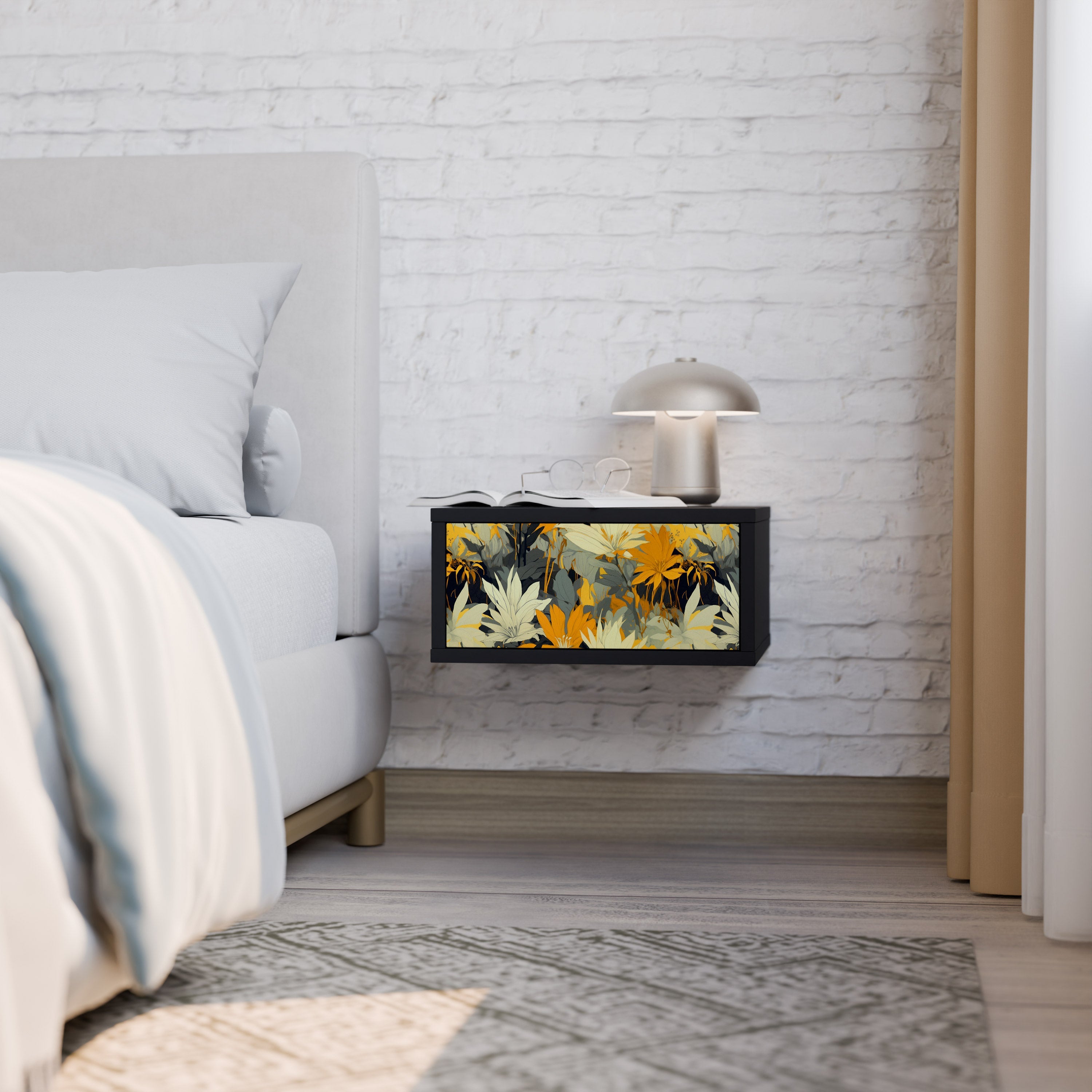 SUNKISSED LILY Nightstand in Black Finish