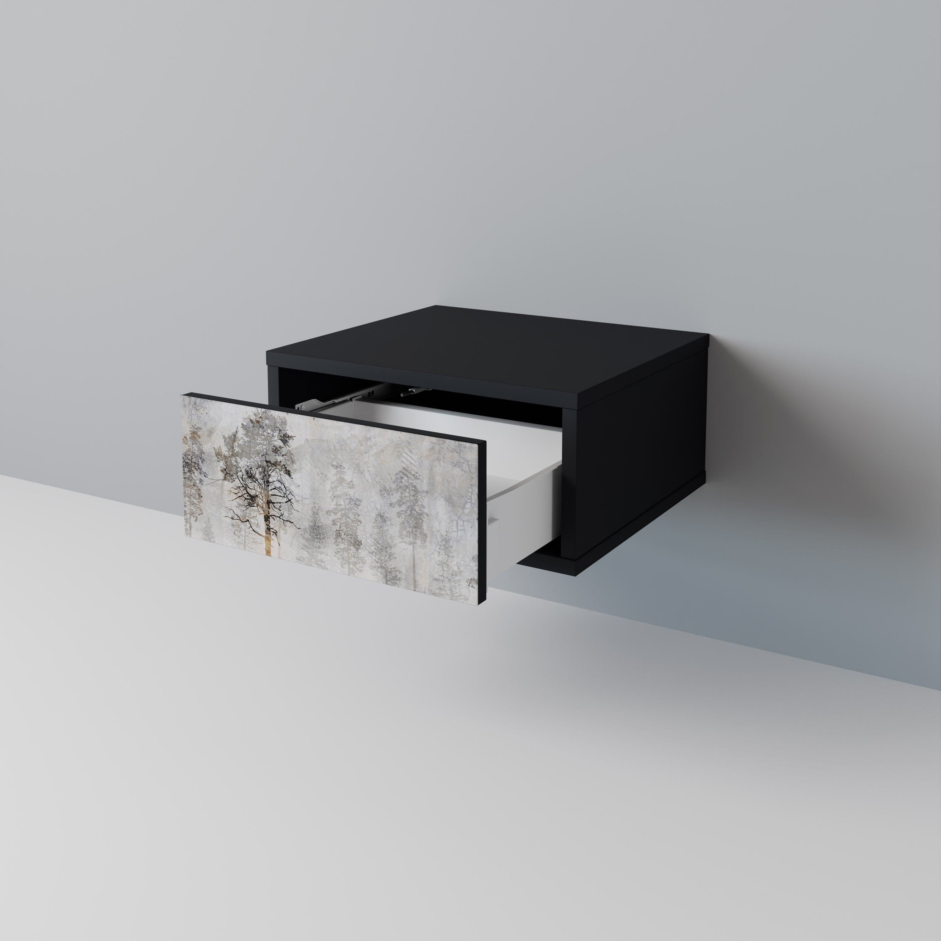 FADE IN THE TREES Nightstand in Black Finish