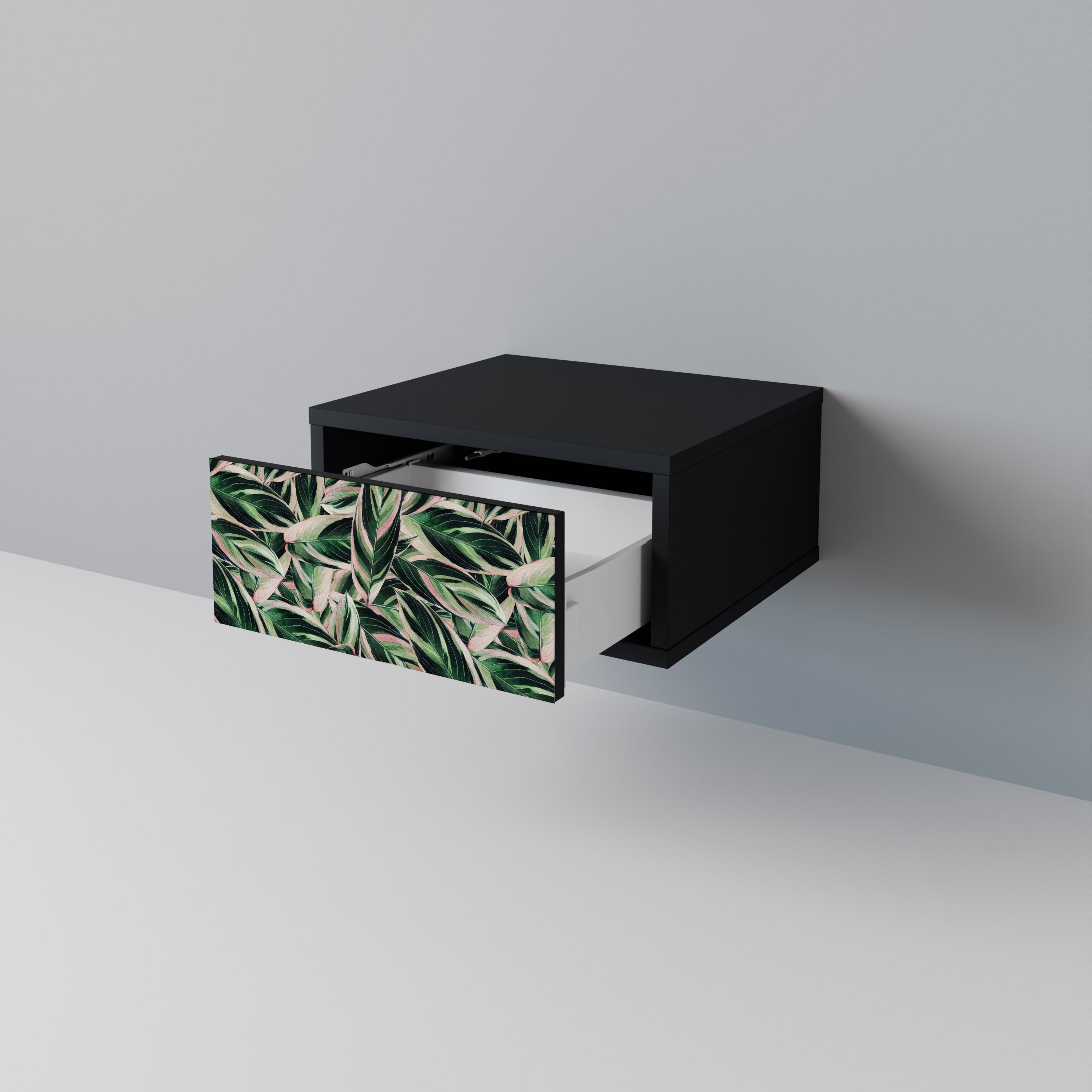 EERIE STROMANTHE Nightstand in Black Finish