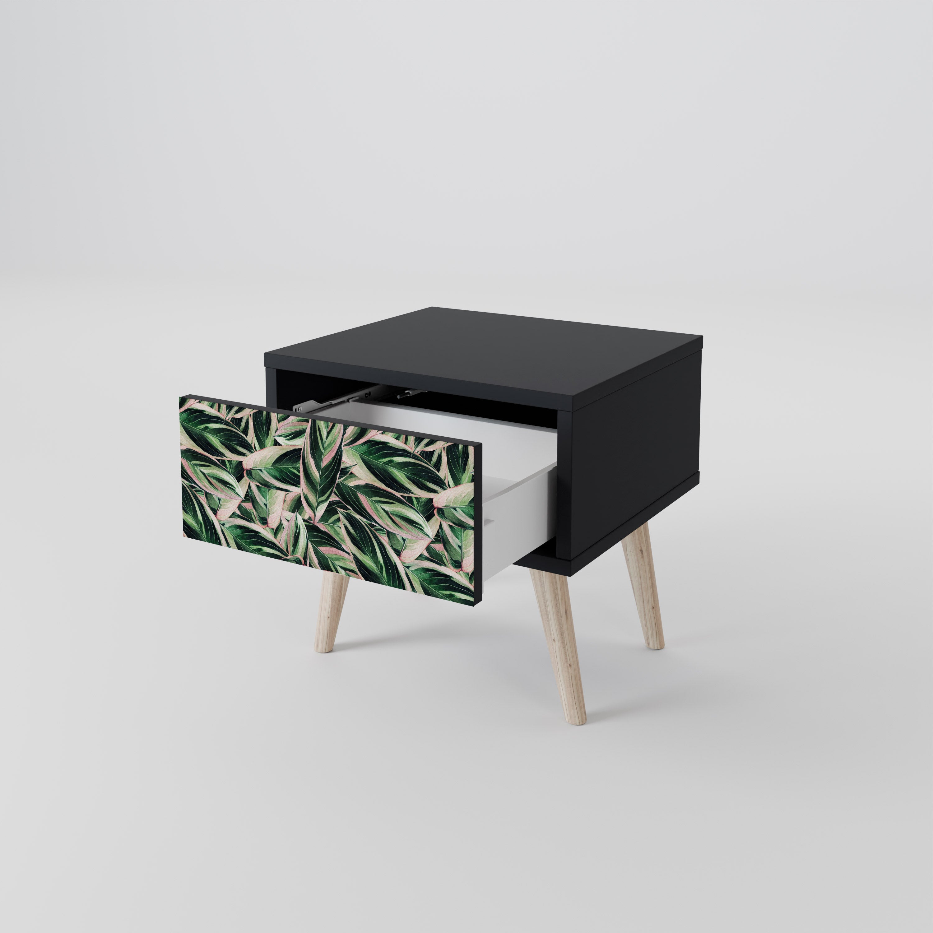 EERIE STROMANTHE Nightstand in Black Finish