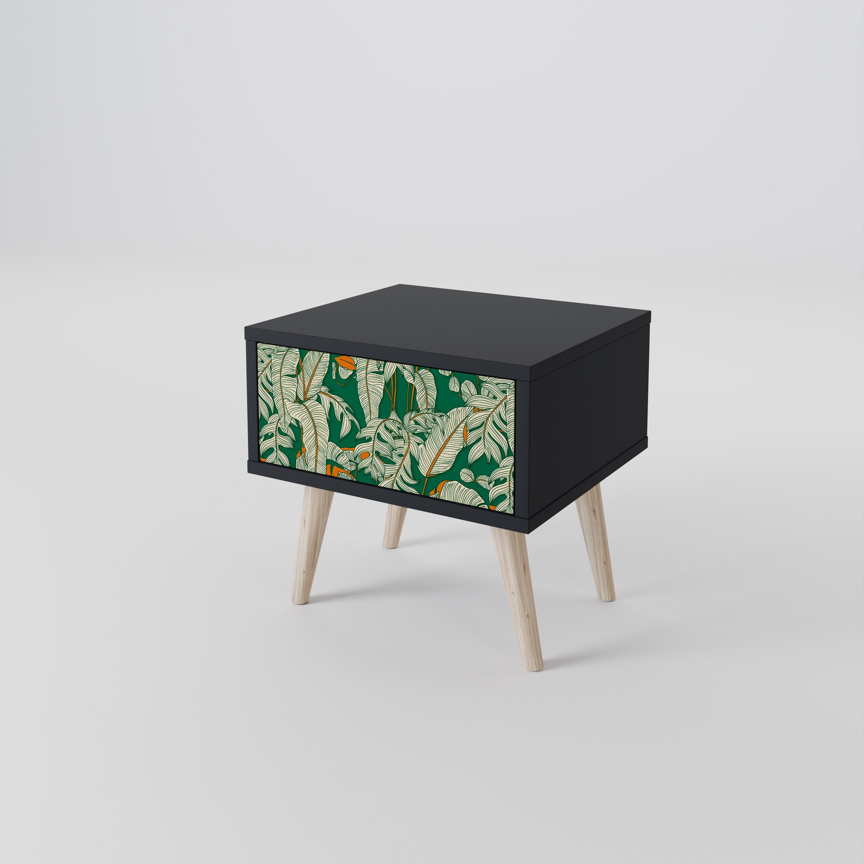 VERDANT PLEASURES Nightstand in Black Finish