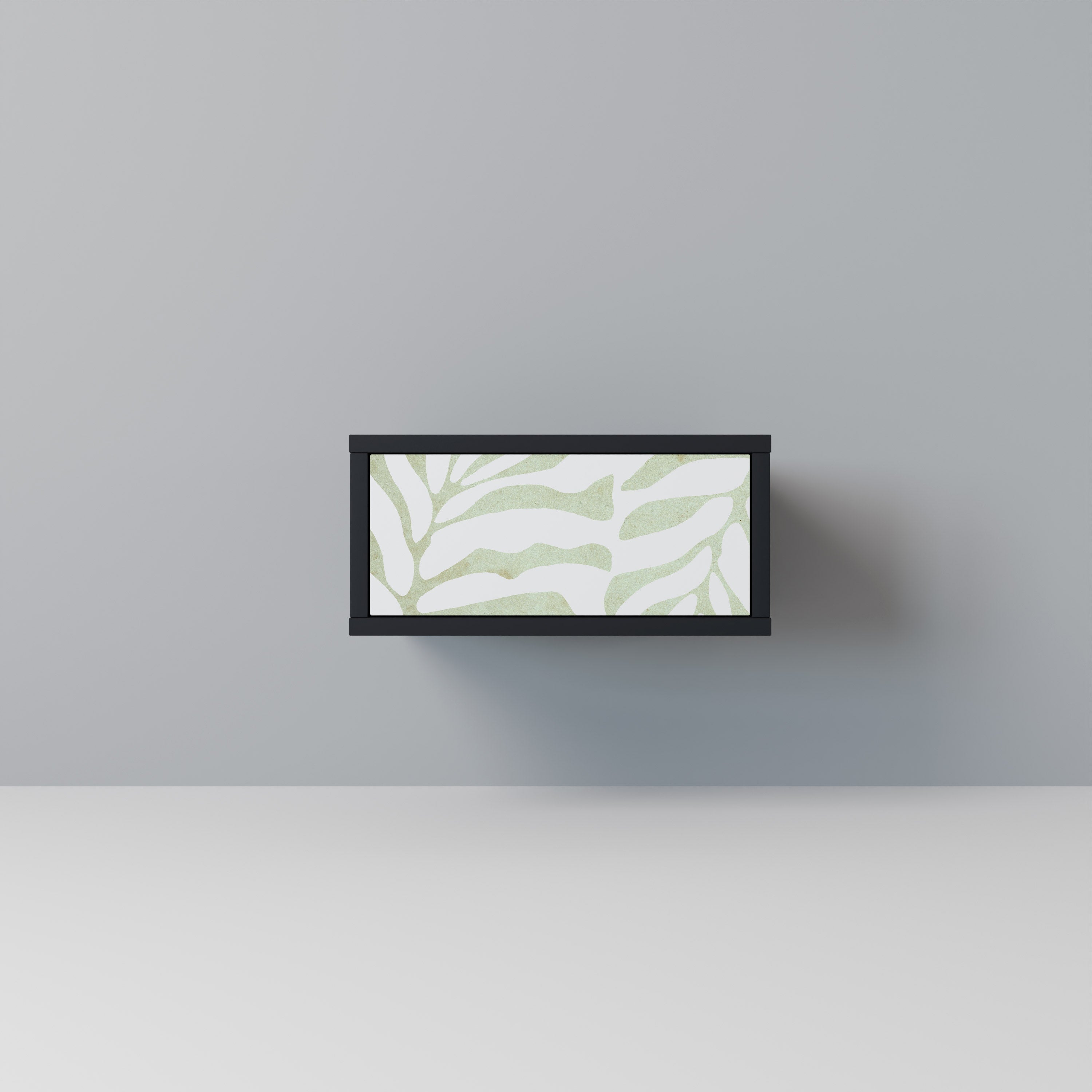 BOTANICAL SPARK Nightstand in Black Finish