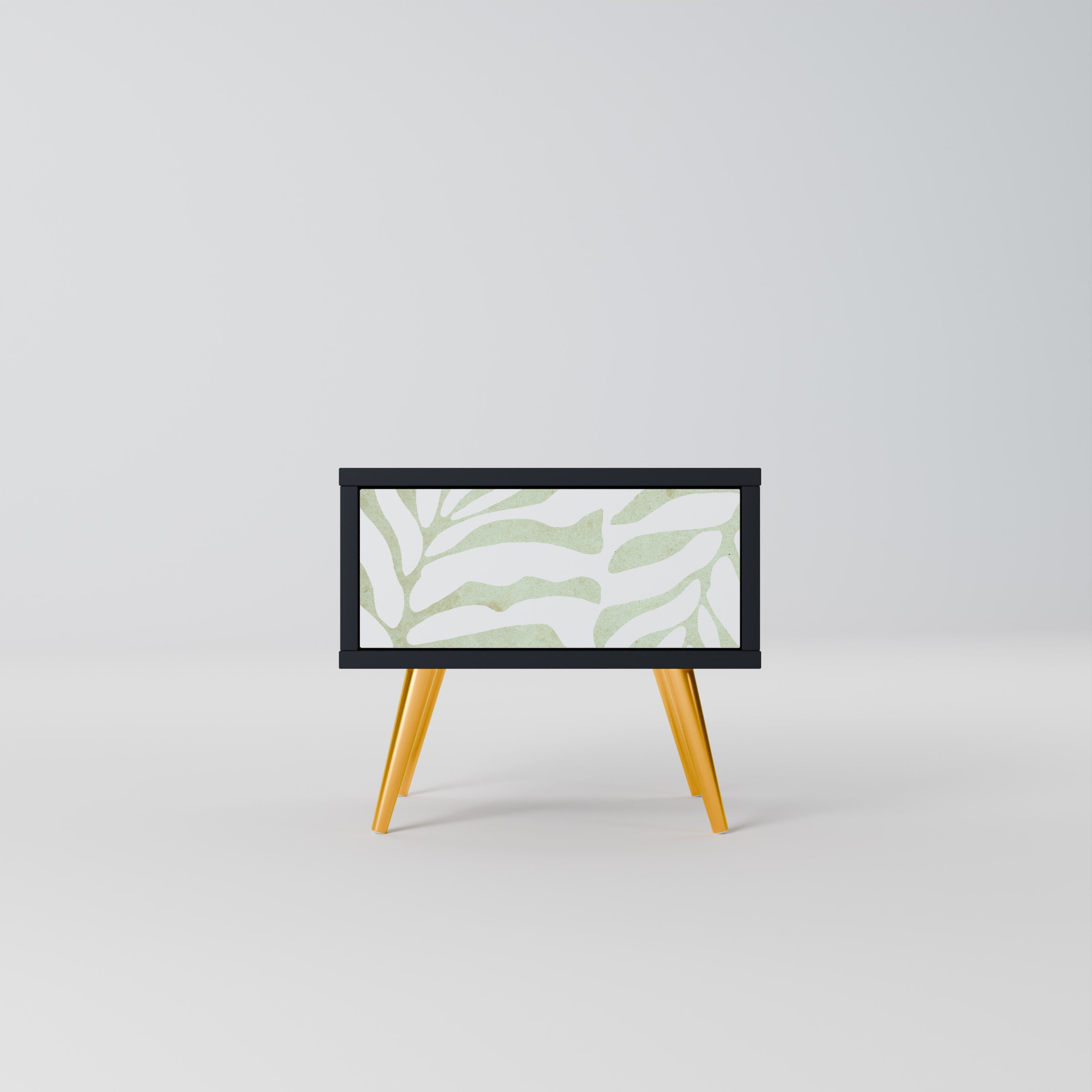 BOTANICAL SPARK Nightstand in Black Finish