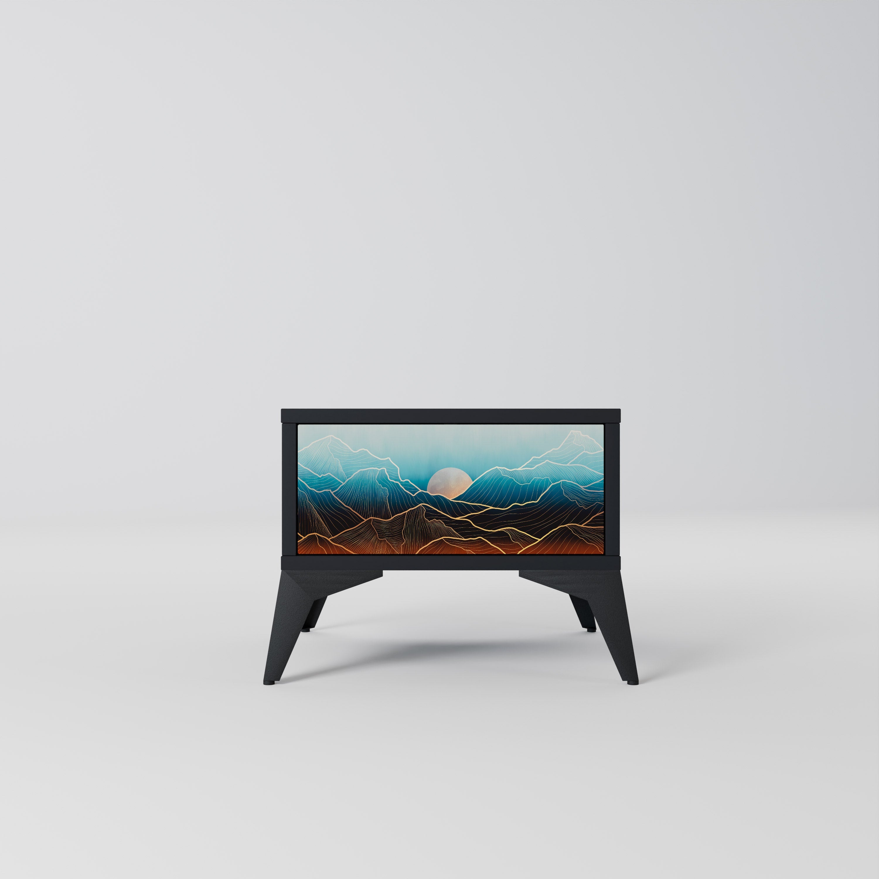 LUNAR SECRETS Nightstand in Black Finish