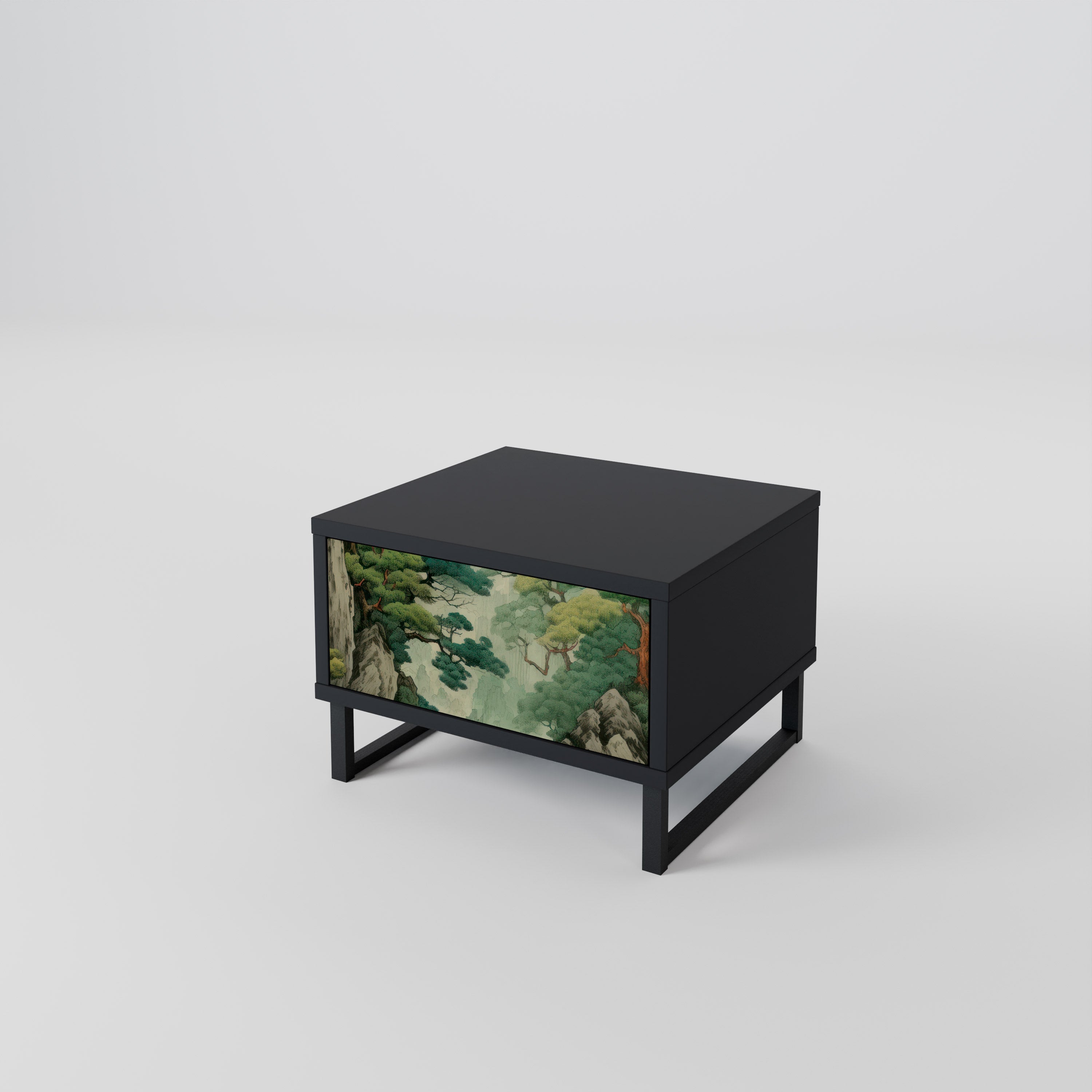 VERDURE ABYSS Nightstand in Black Finish