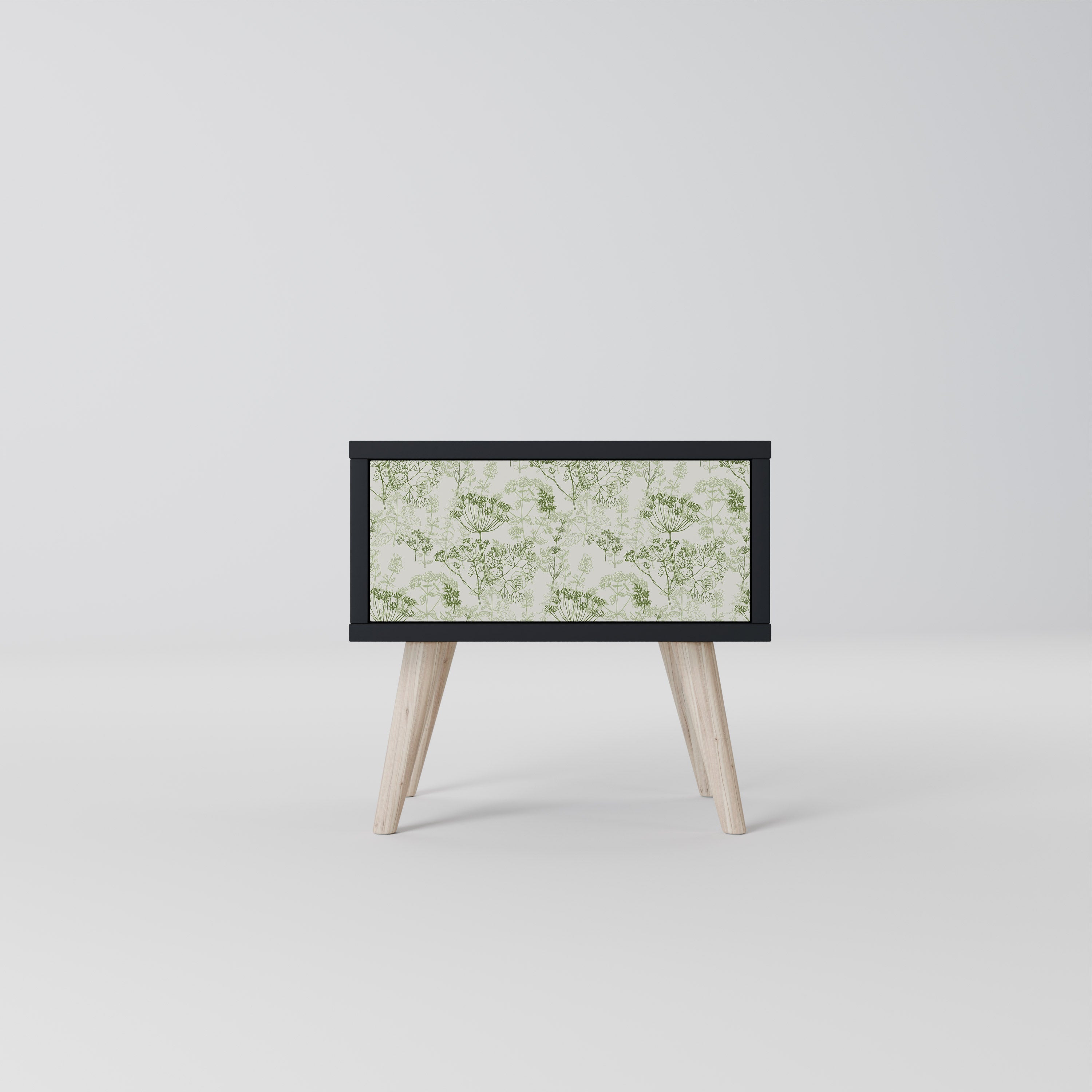 FENNEL BALDACHIN Nightstand in Black Finish