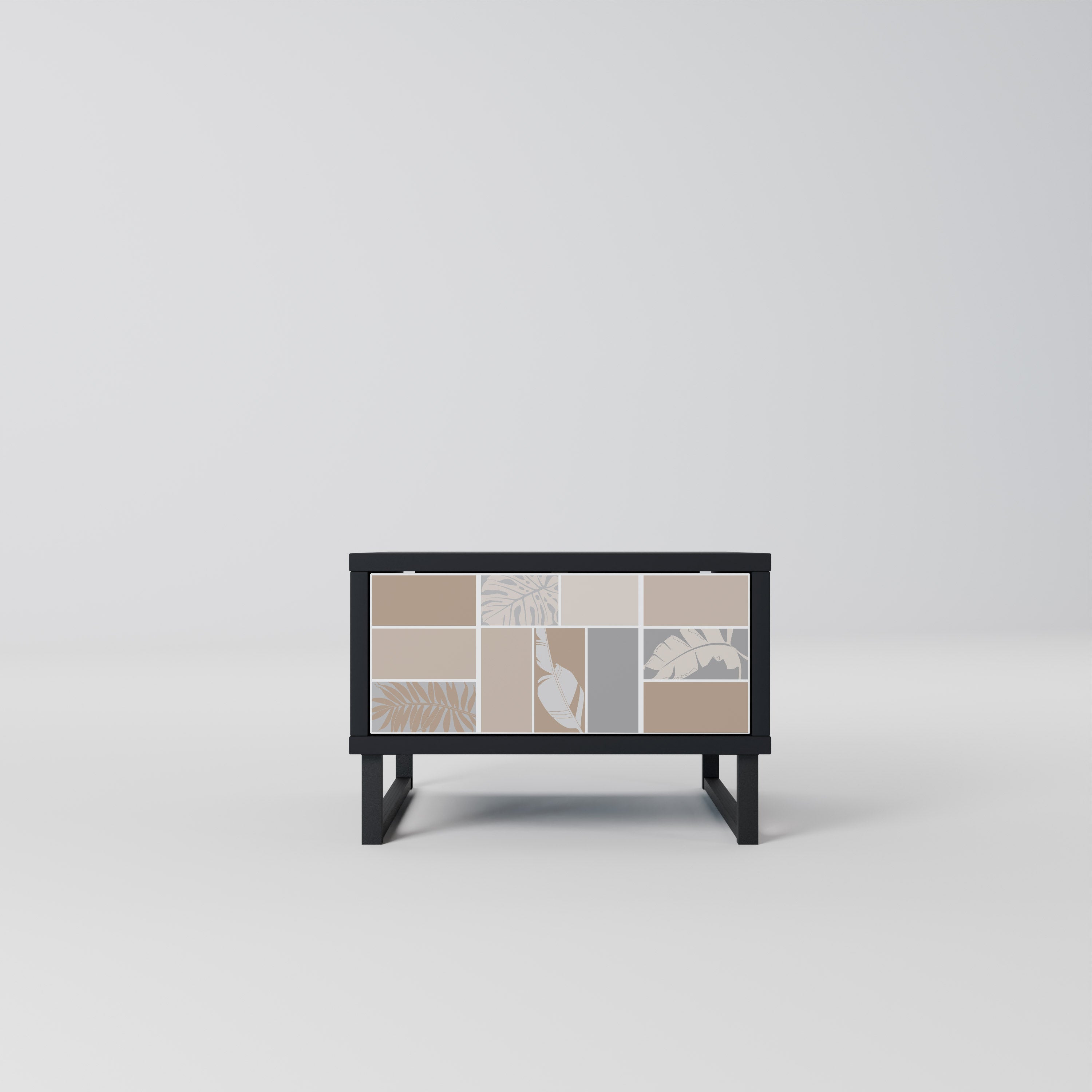 TROPICAL SHAPES Nightstand in Black Finish