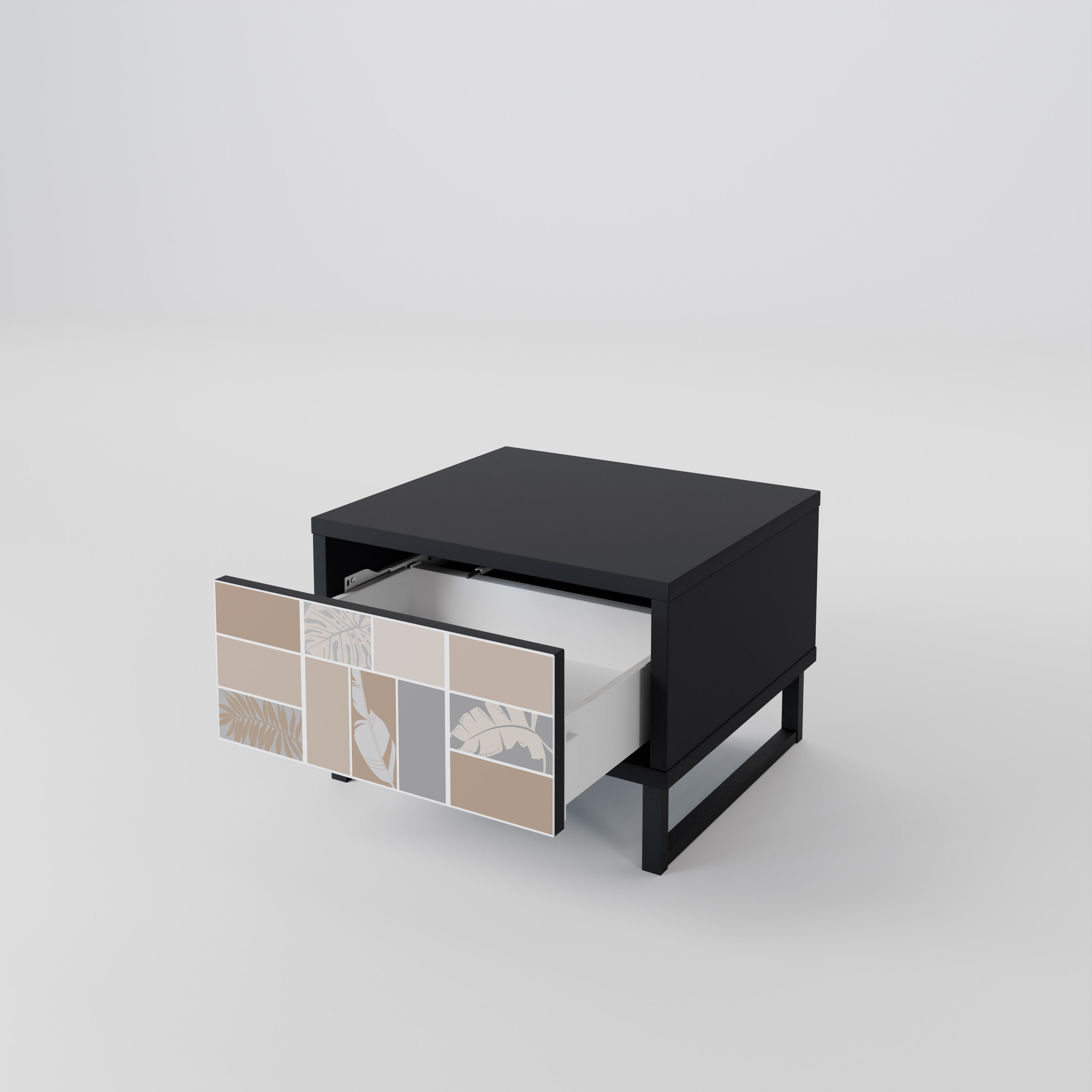 TROPICAL SHAPES Nightstand in Black Finish