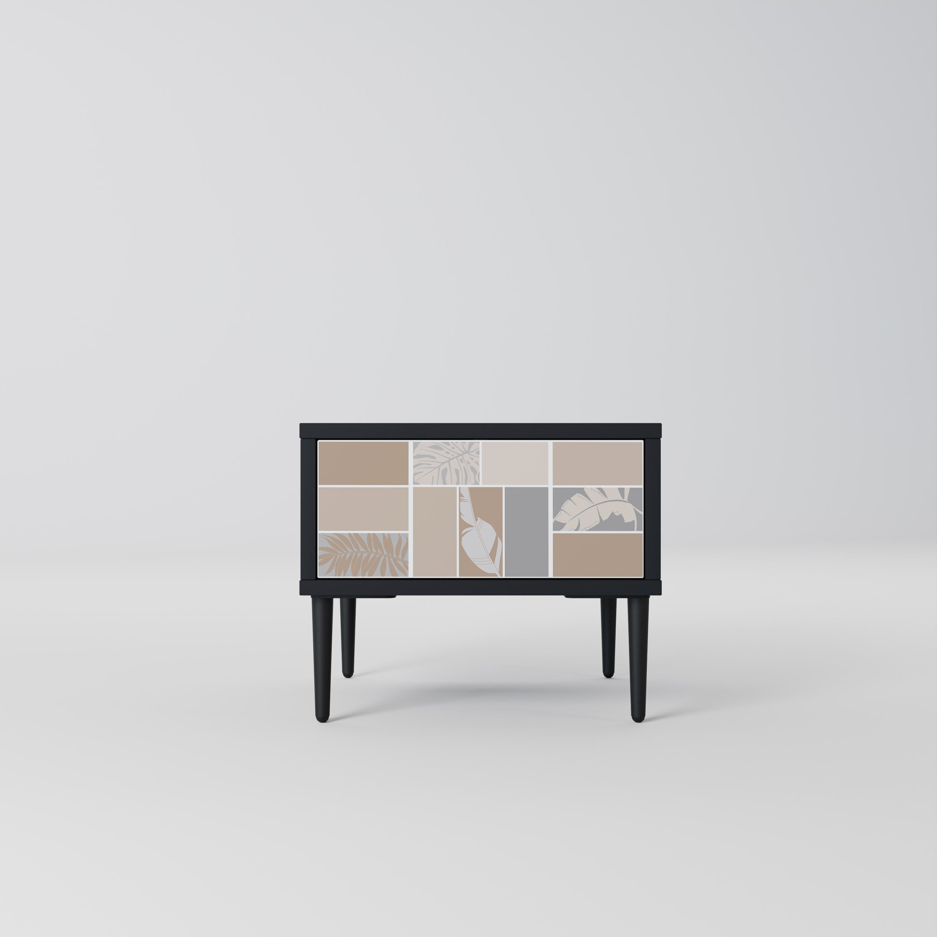 TROPICAL SHAPES Nightstand in Black Finish