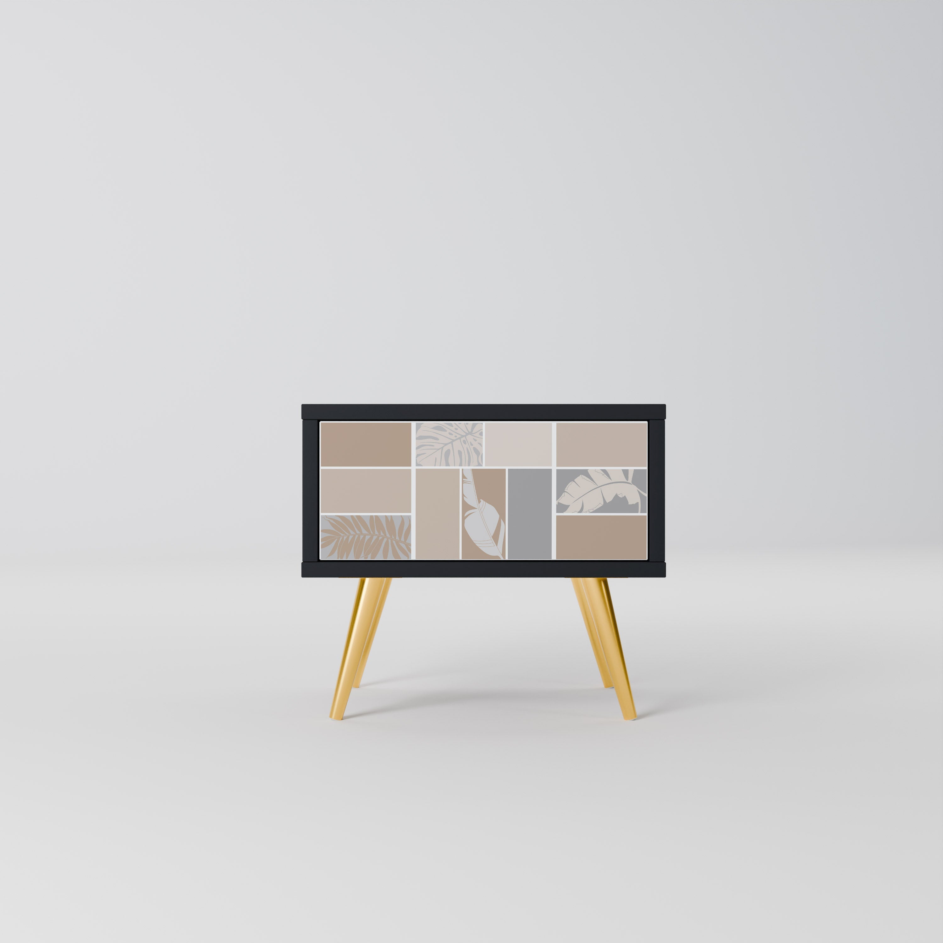 TROPICAL SHAPES Nightstand in Black Finish