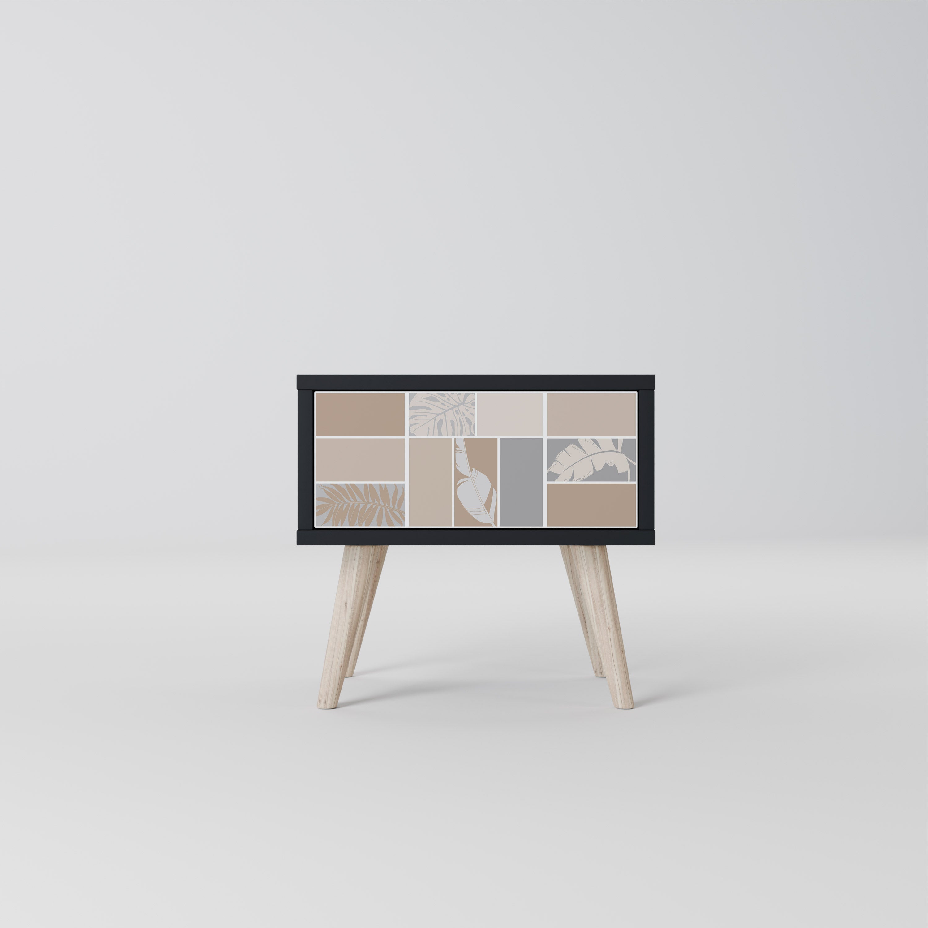 TROPICAL SHAPES Nightstand in Black Finish