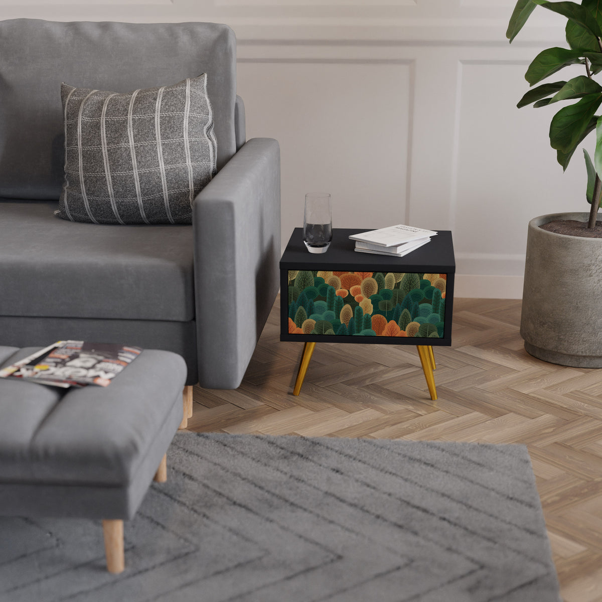 AUTUMN KALEIDOSCOPE Κομοδίνο με συρτάρι