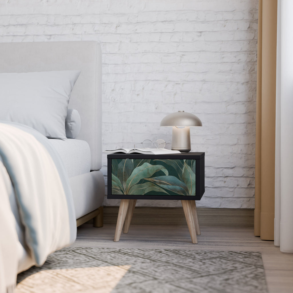 ROYAL GREEN Nightstand in Black Finish
