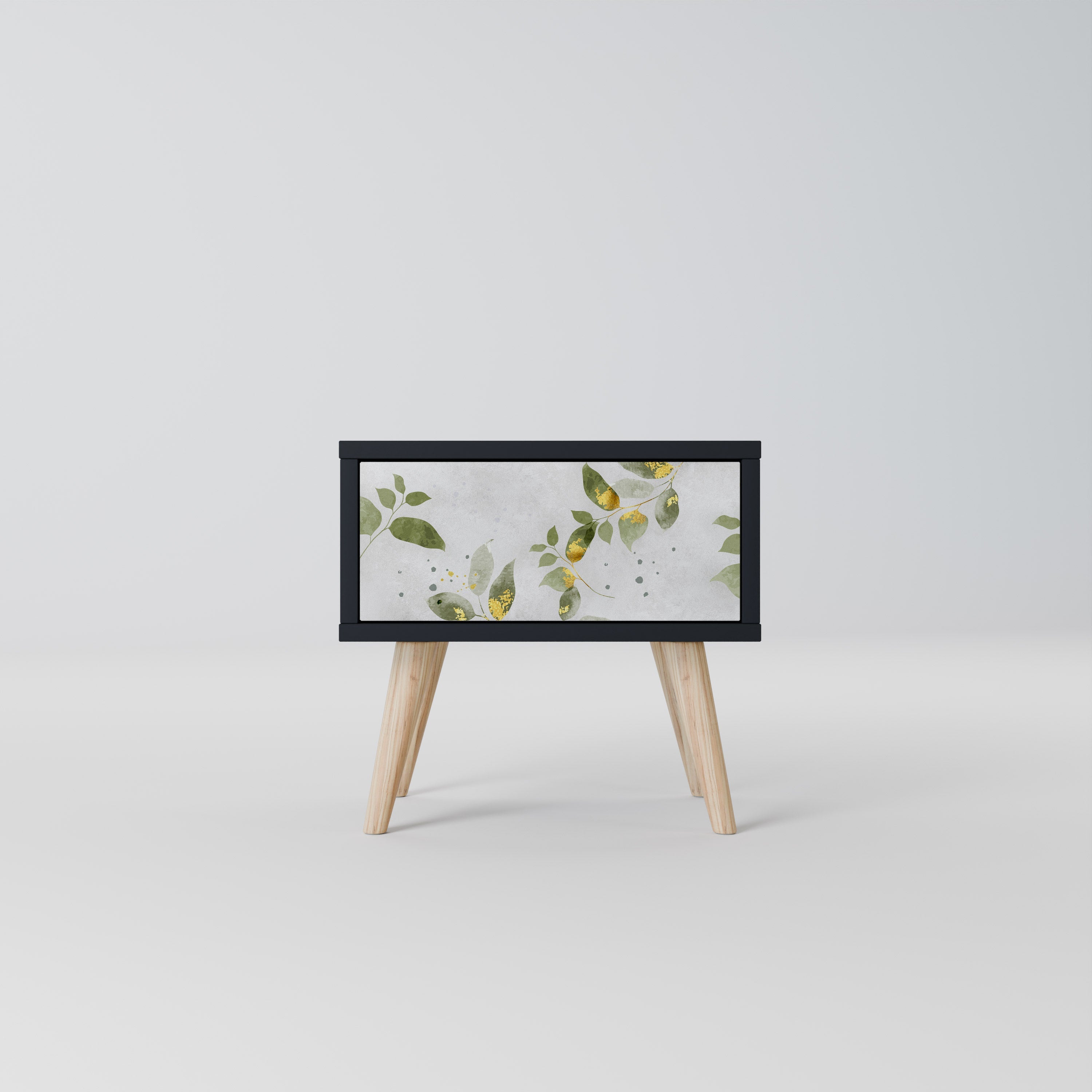 ELEGANT BOTANICS Nightstand in Black Finish