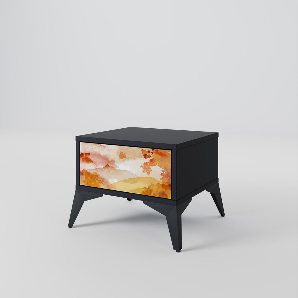 TRACES OF AUTUMN Nightstand in Black Finish