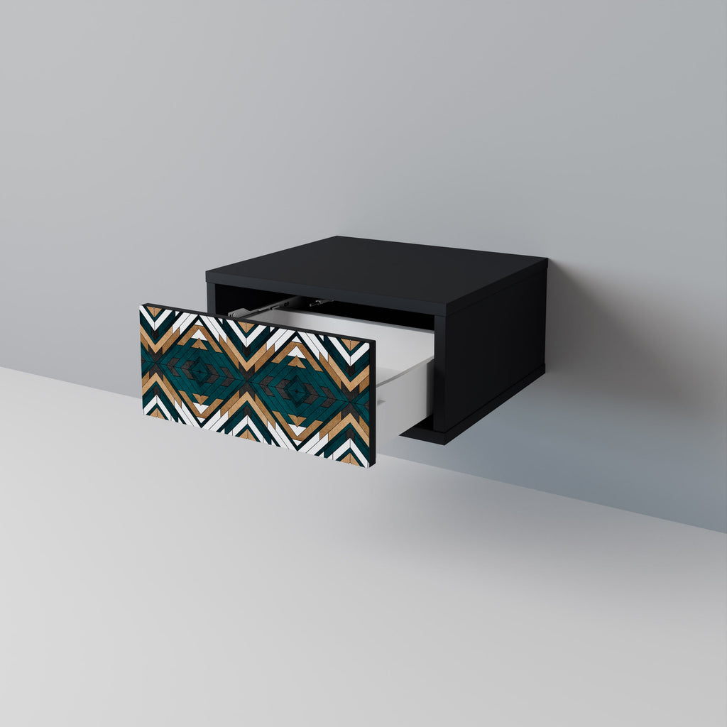 Κομοδίνο ARTISTIC GEOMETRIA σε μαύρο φινίρισμα