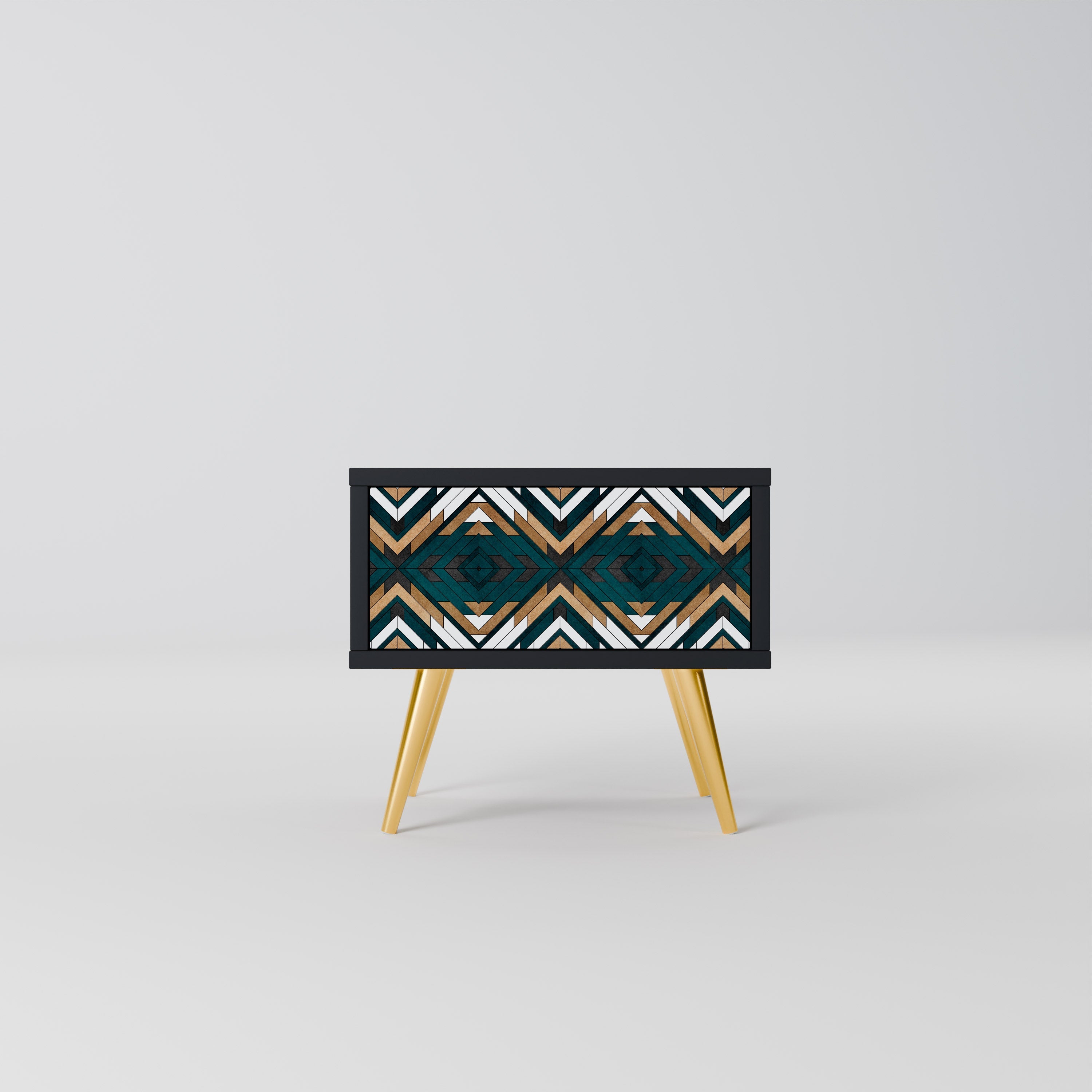 ARTISTIC GEOMETRY Nightstand in Black Finish