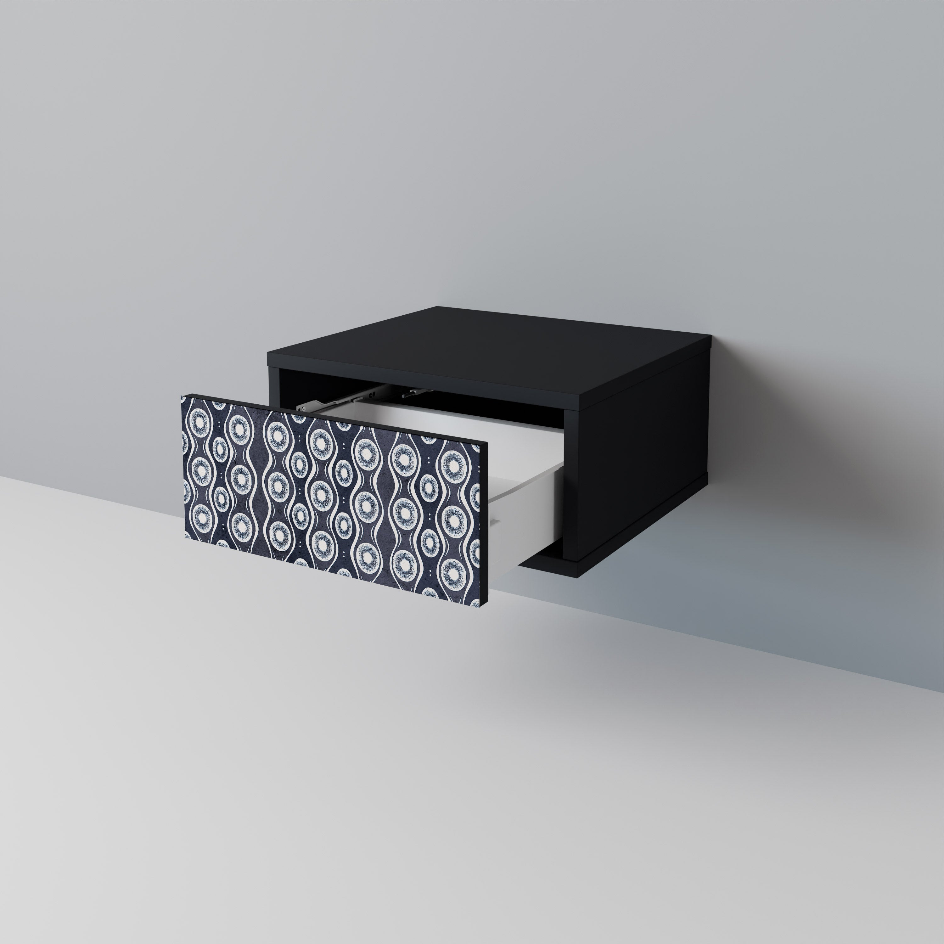 Κομοδίνο GRAPHITE EYES σε μαύρο φινίρισμα