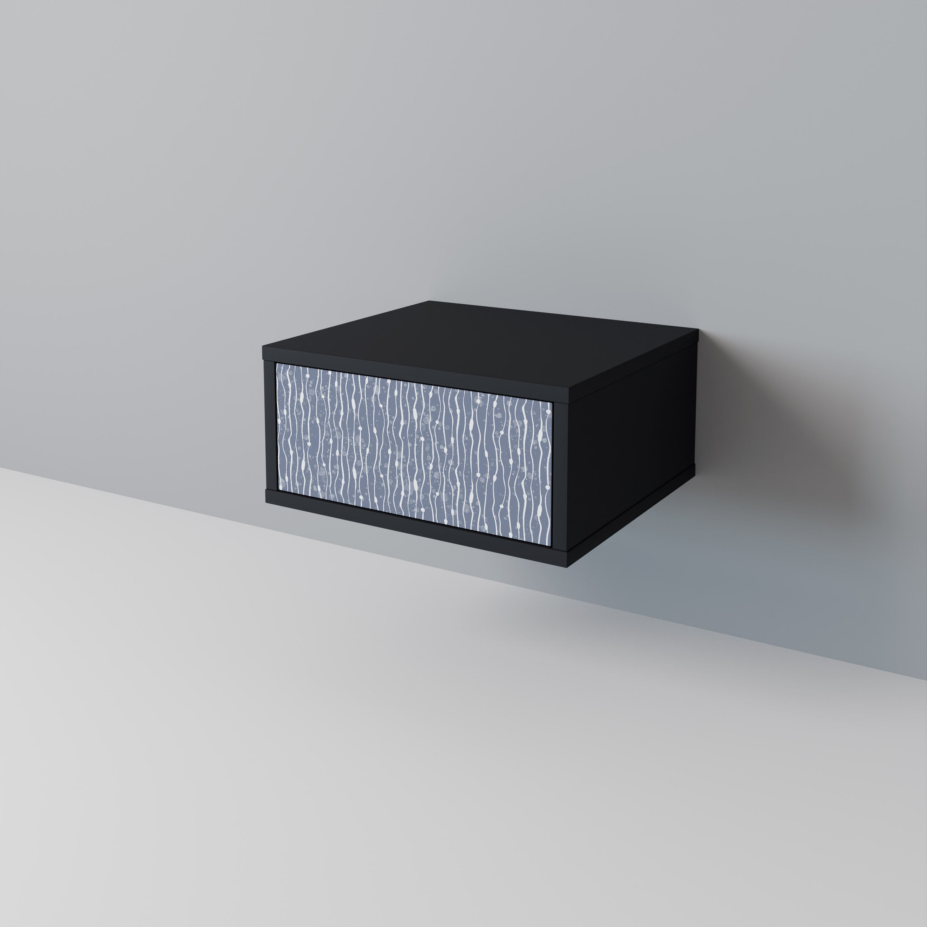 Κομοδίνο GRAPHITE RAIN σε μαύρο φινίρισμα