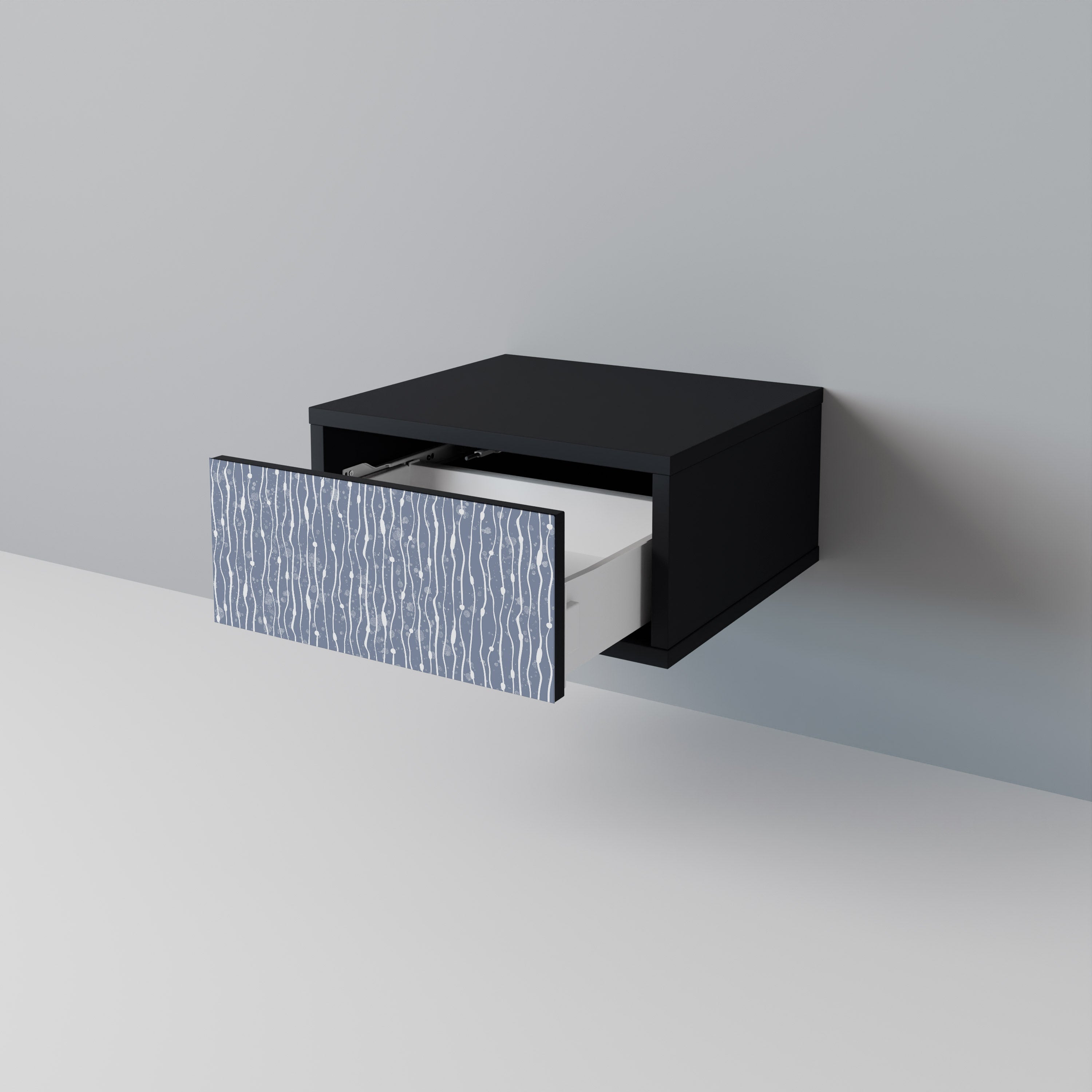 Κομοδίνο GRAPHITE RAIN σε μαύρο φινίρισμα