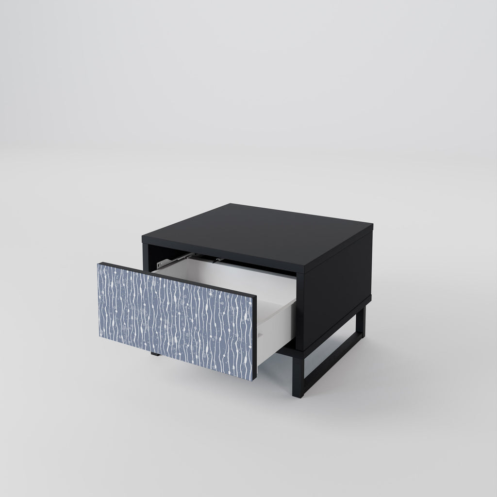 Κομοδίνο GRAPHITE RAIN σε μαύρο φινίρισμα
