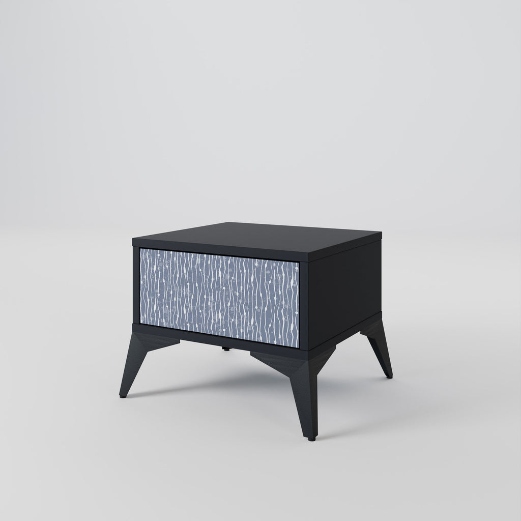 Κομοδίνο GRAPHITE RAIN σε μαύρο φινίρισμα