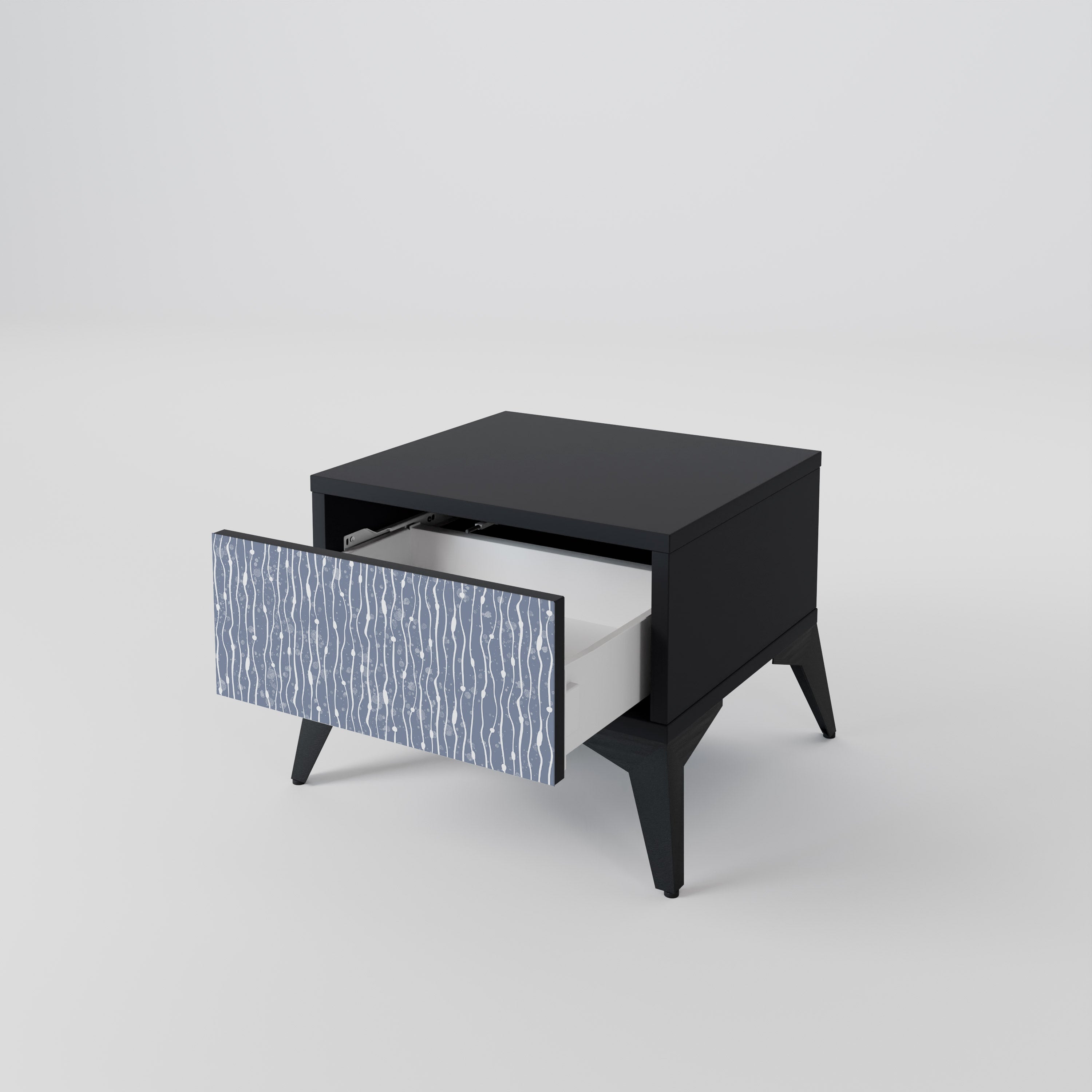 Κομοδίνο GRAPHITE RAIN σε μαύρο φινίρισμα