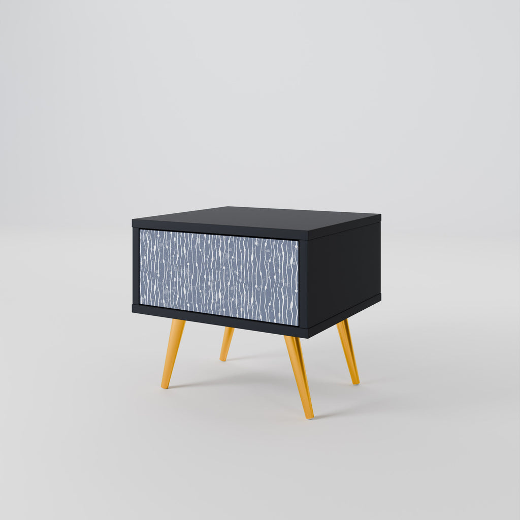 Κομοδίνο GRAPHITE RAIN σε μαύρο φινίρισμα