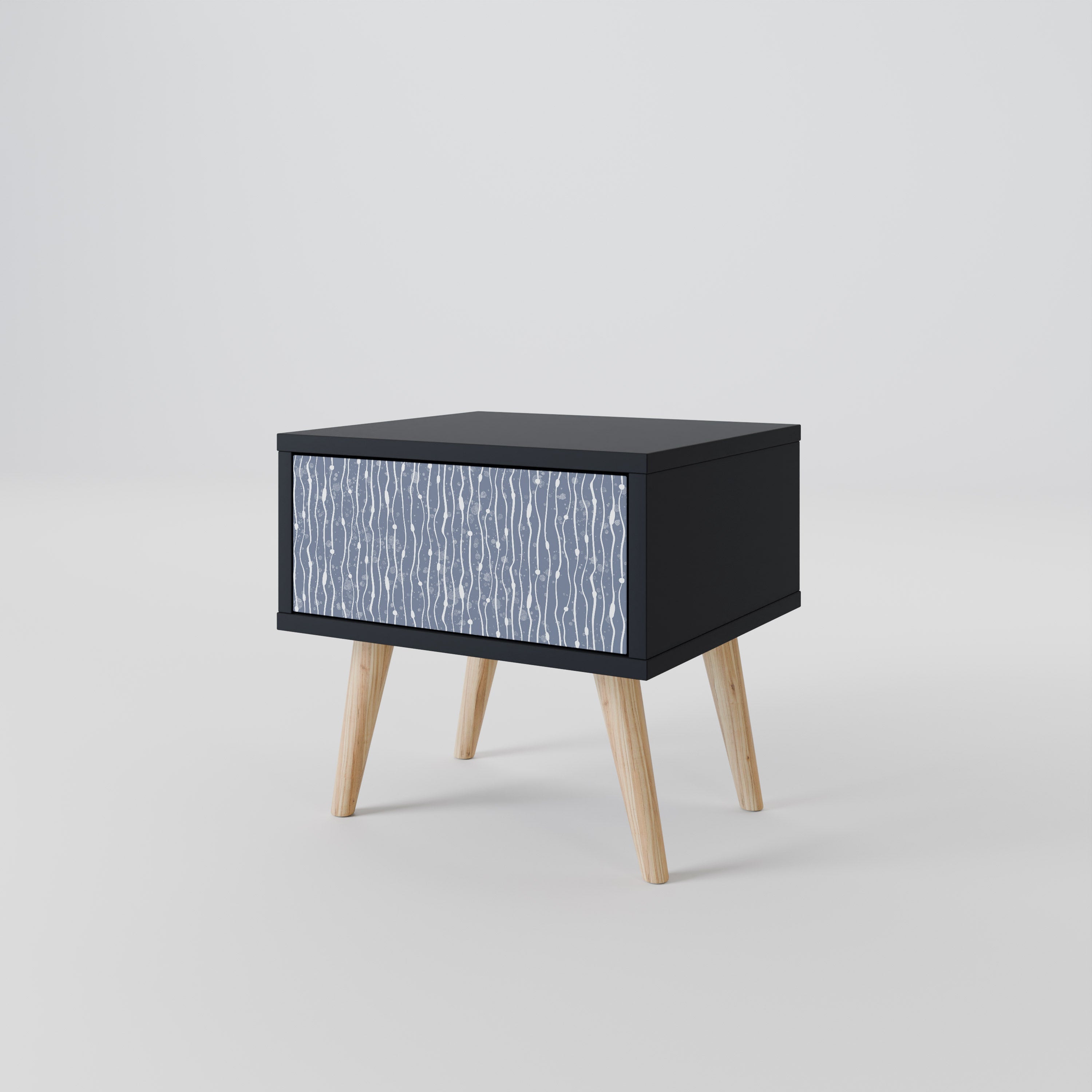 Κομοδίνο GRAPHITE RAIN σε μαύρο φινίρισμα