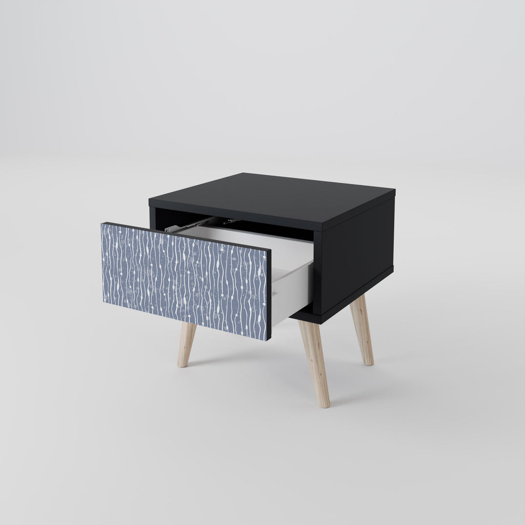 Κομοδίνο GRAPHITE RAIN σε μαύρο φινίρισμα
