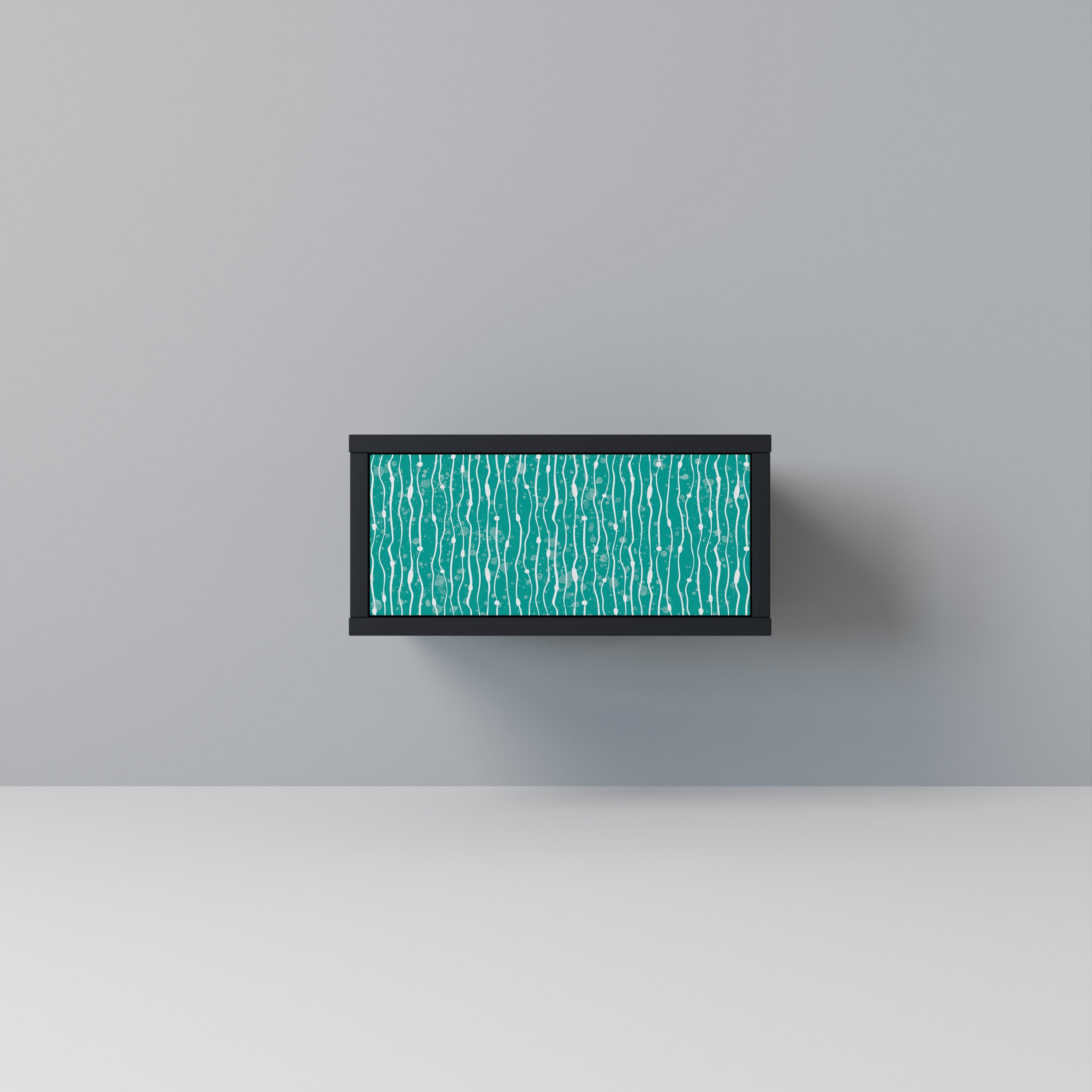 Κομοδίνο TURQUOISE RAIN σε μαύρο φινίρισμα