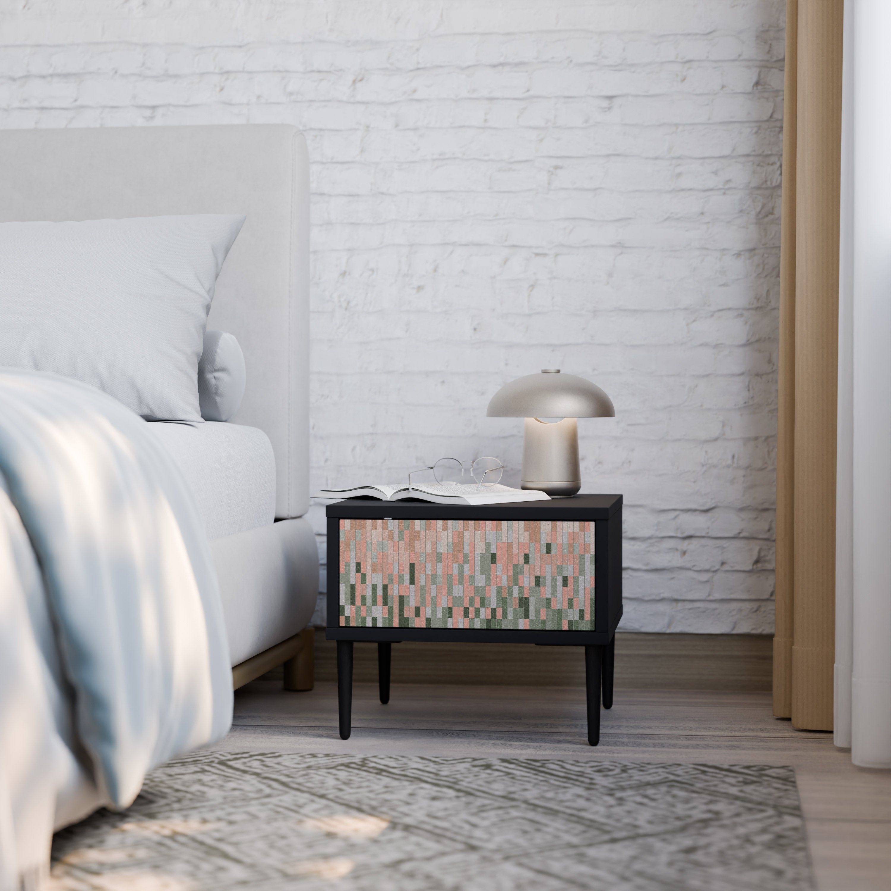 BUILDING THE FUTURE Nightstand in Black Finish