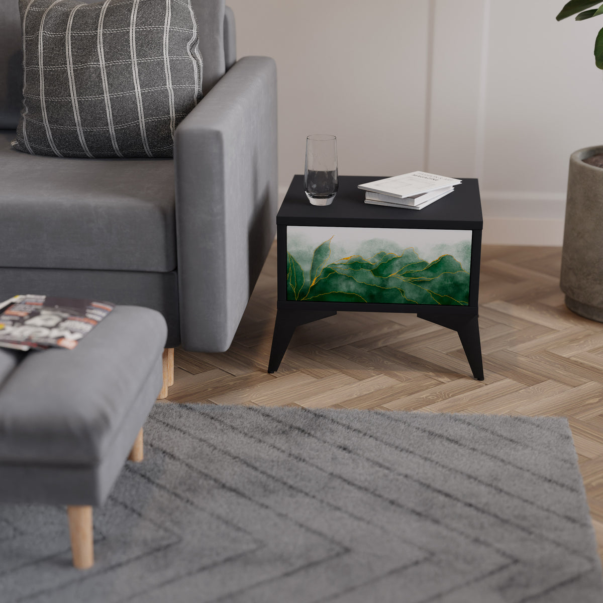 EXPENSIVE NATURE Κομοδίνο με συρτάρι