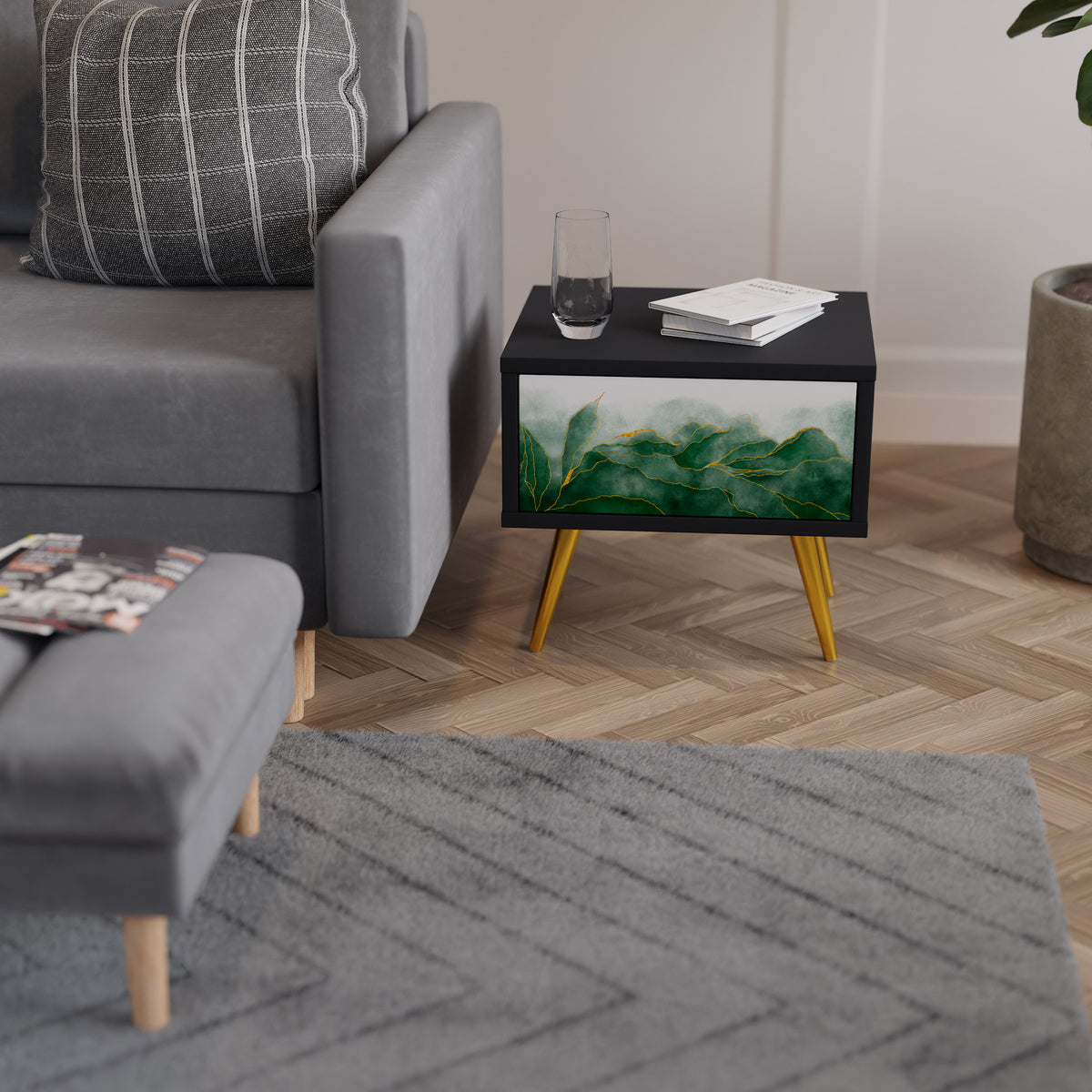 EXPENSIVE NATURE Κομοδίνο με συρτάρι