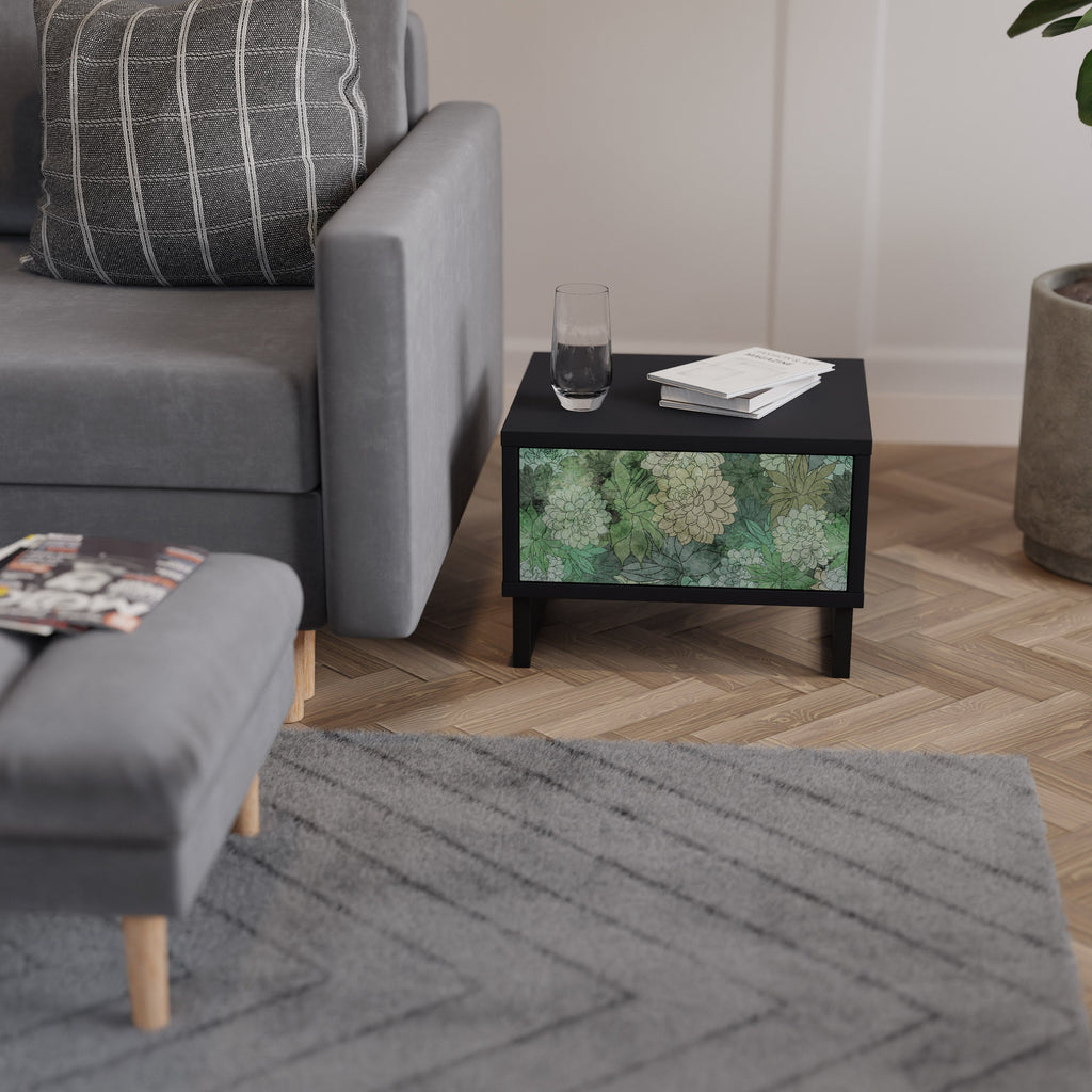 SUCCULENT CLUSTER Nightstand in Black Finish