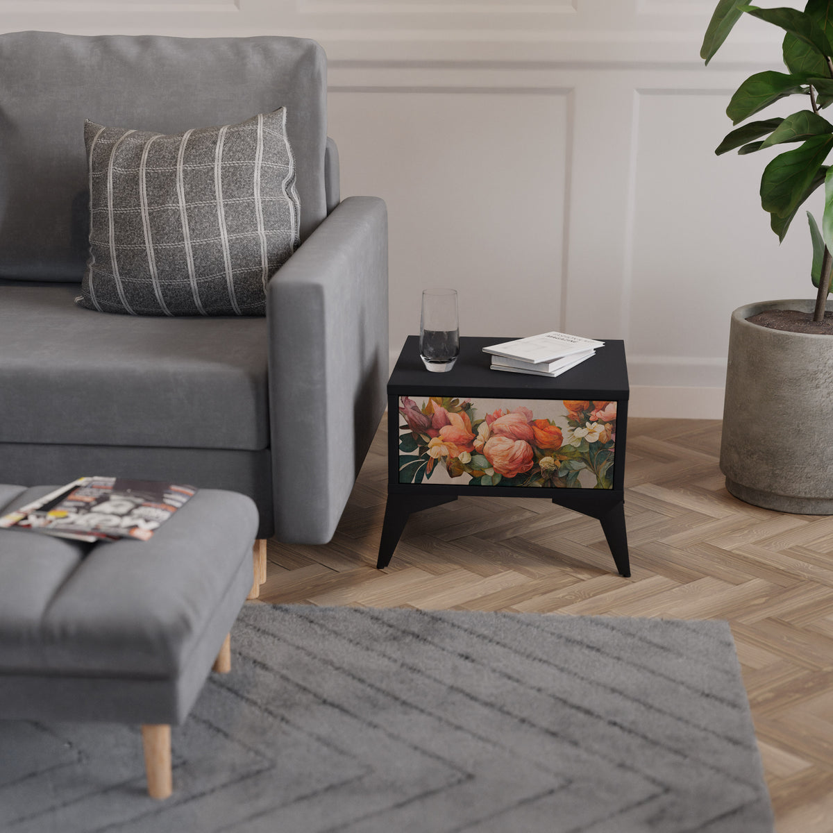 STYLISH BEAUTY Κομοδίνο με συρτάρι