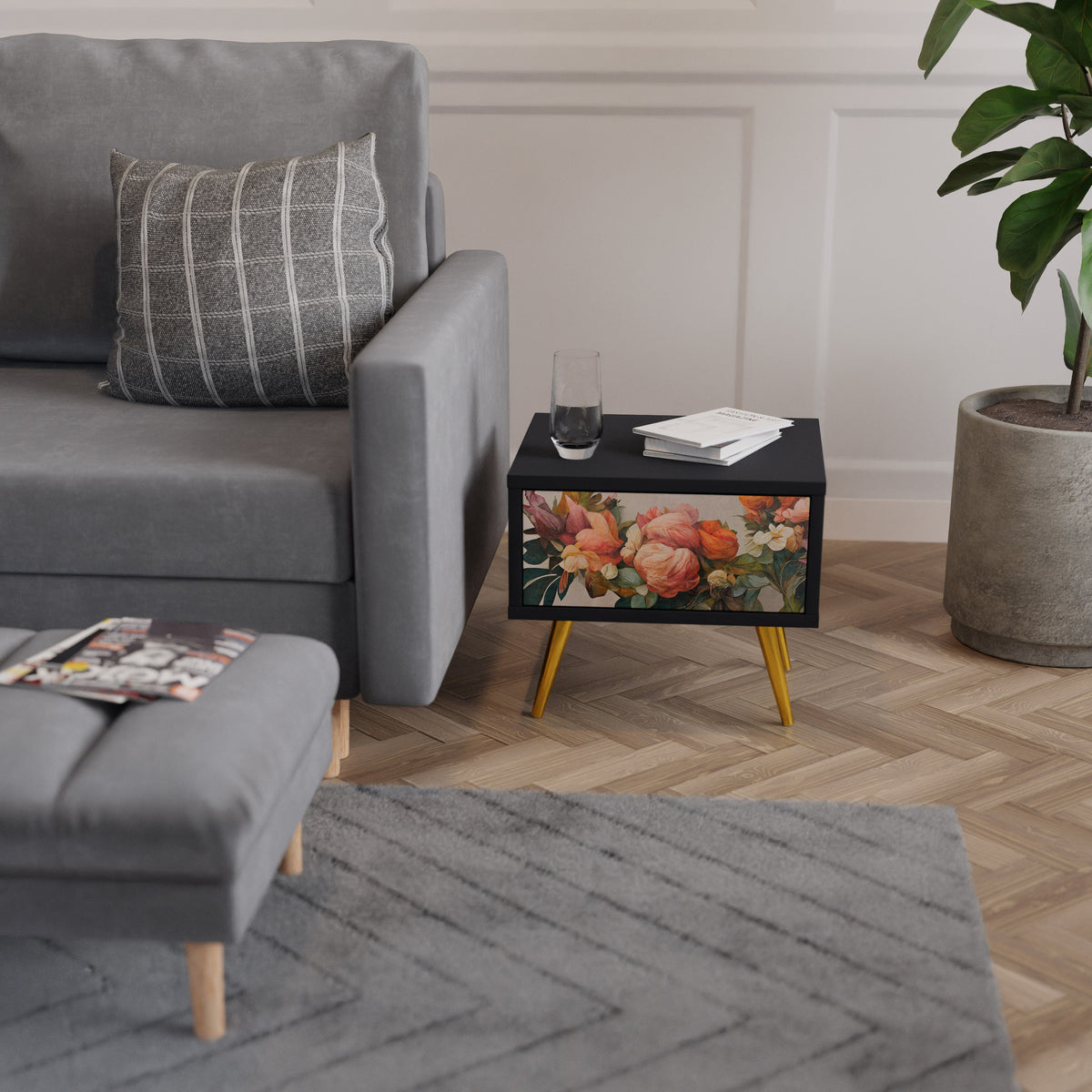 STYLISH BEAUTY Κομοδίνο με συρτάρι