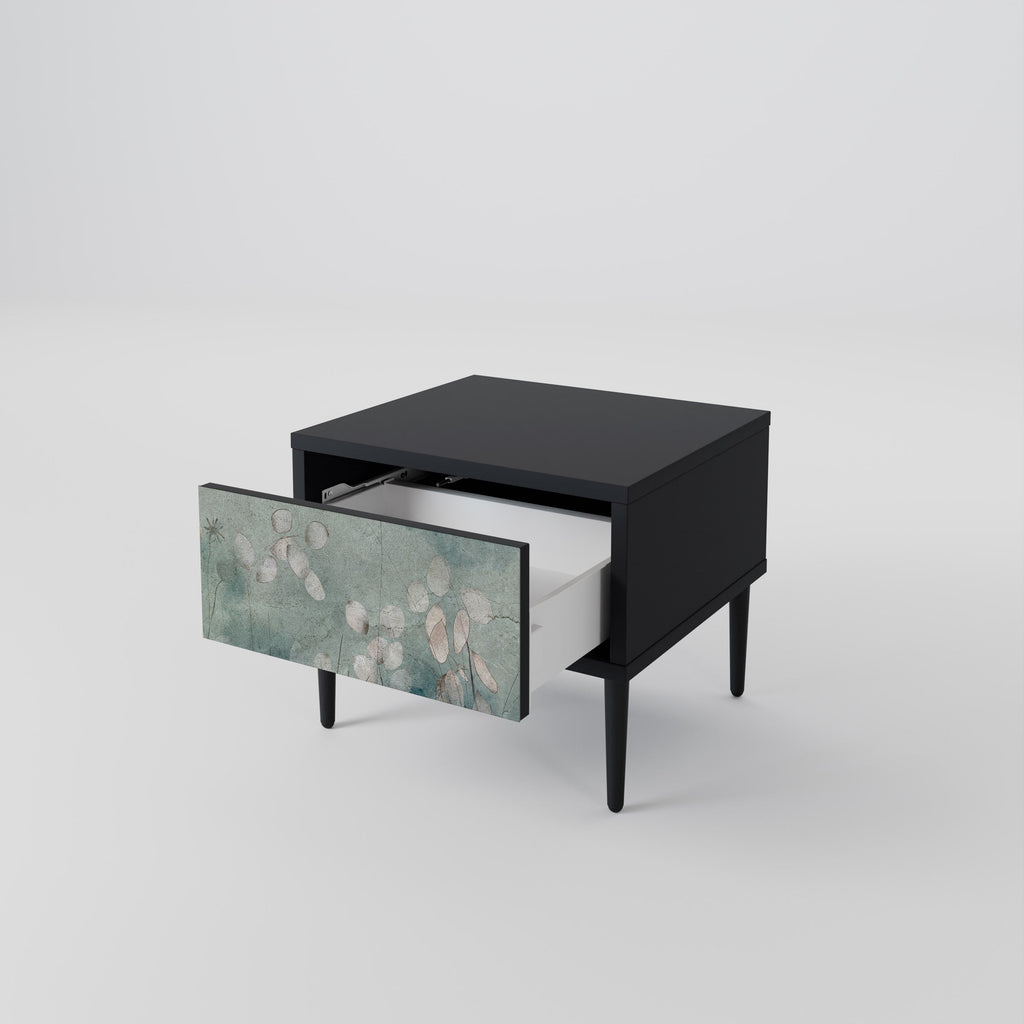 NIGHT LADY Nightstand in Black Finish