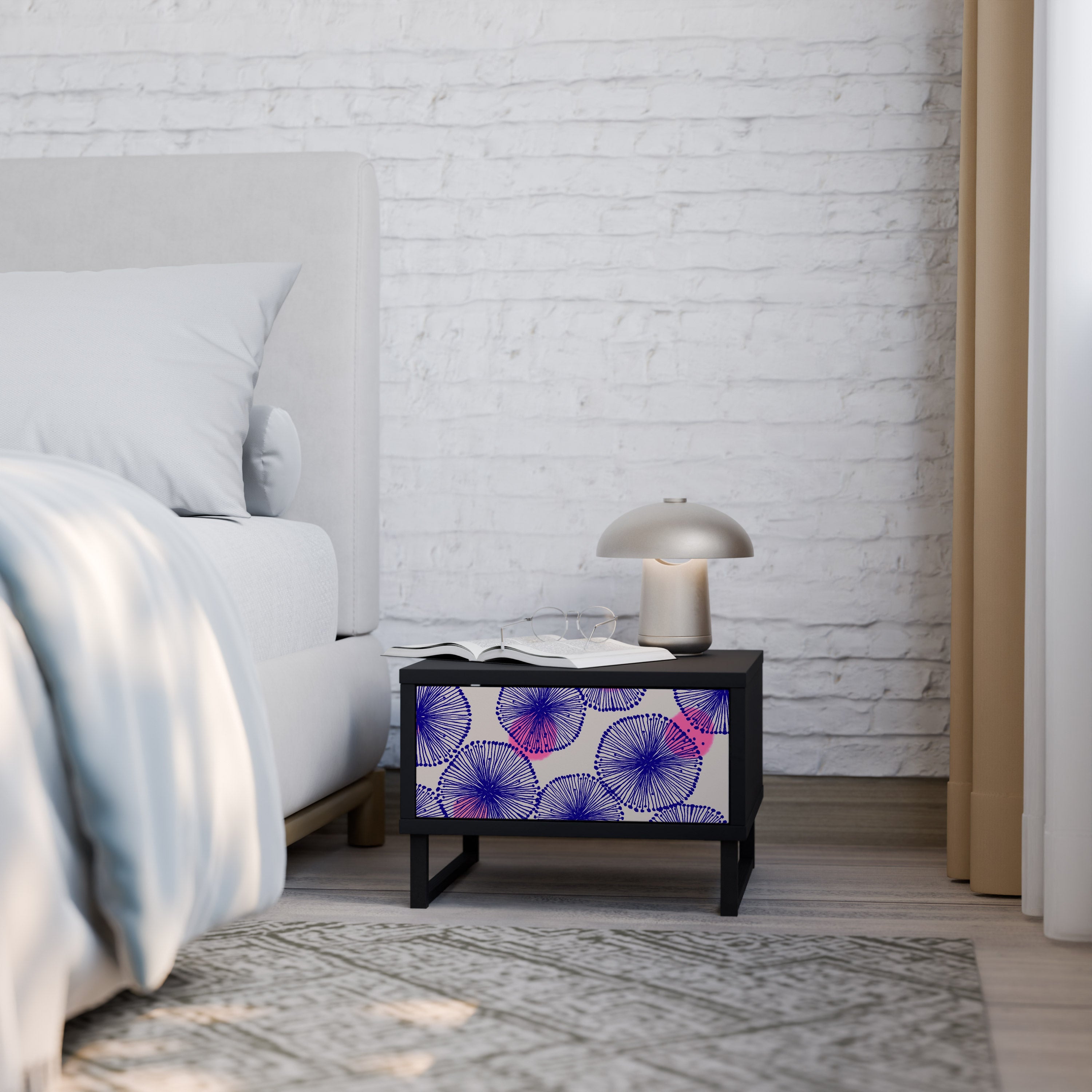 MAGIC NATURE Nightstand in Black Finish