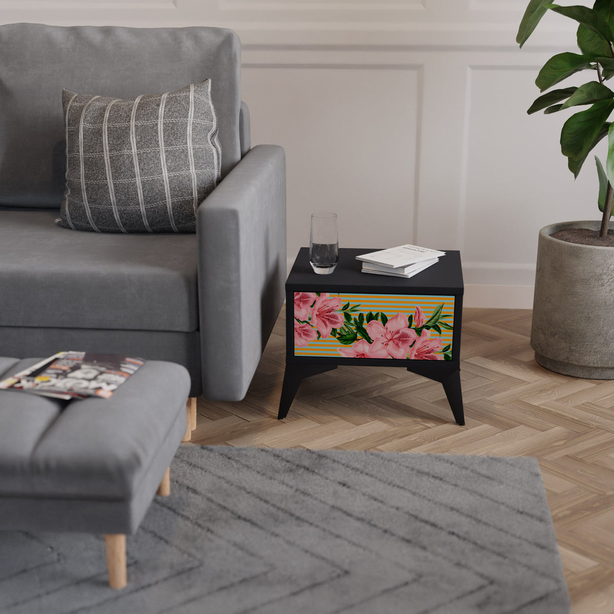 FRAGILE BEAUTY Κομοδίνο με συρτάρι