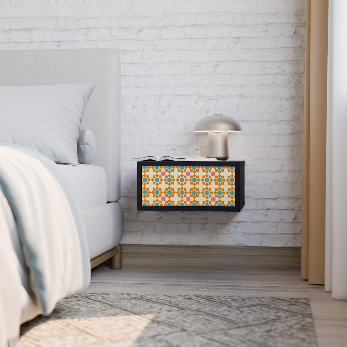 FLORAL DECOR Κομοδίνο με συρτάρι