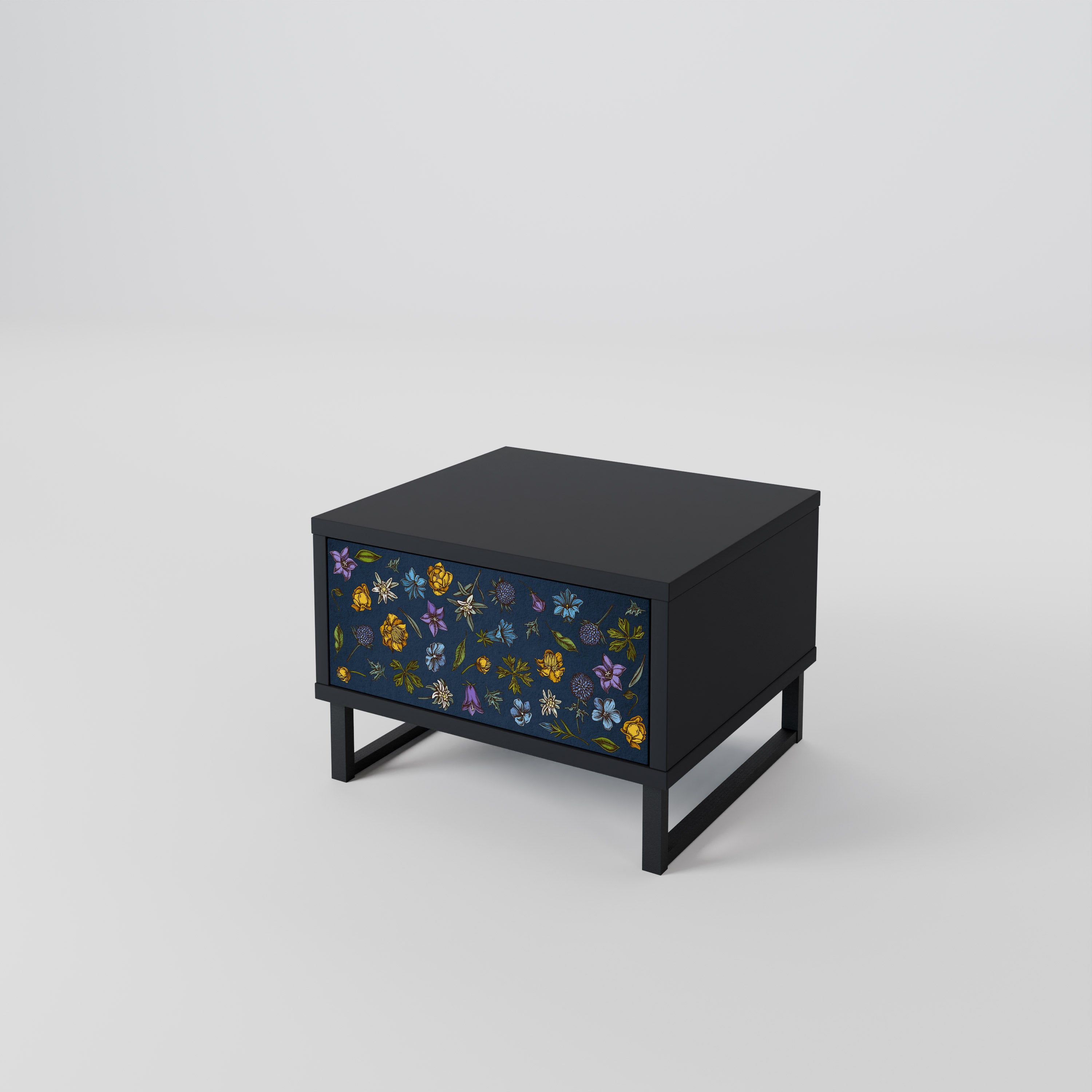 FLOWERS ON NAVY BLUE Nightstand