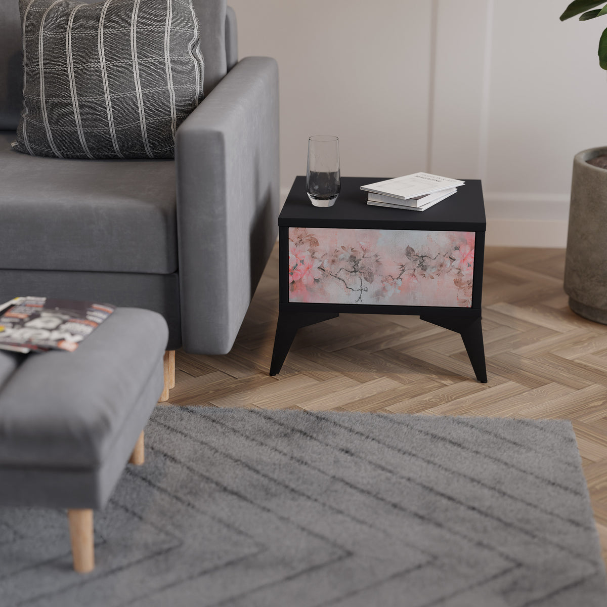 CHERRY BLOSSOM Κομοδίνο με συρτάρι