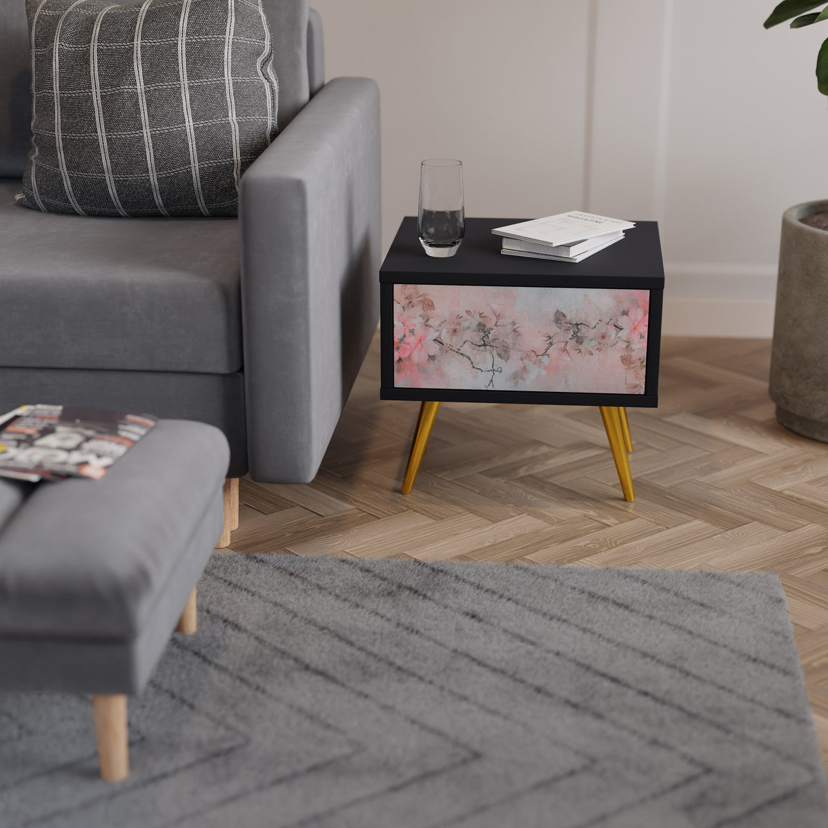 CHERRY BLOSSOM Κομοδίνο με συρτάρι