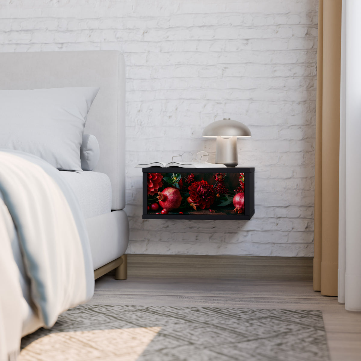 DAHLIAS AND POMEGRANATES Κομοδίνο με συρτάρι