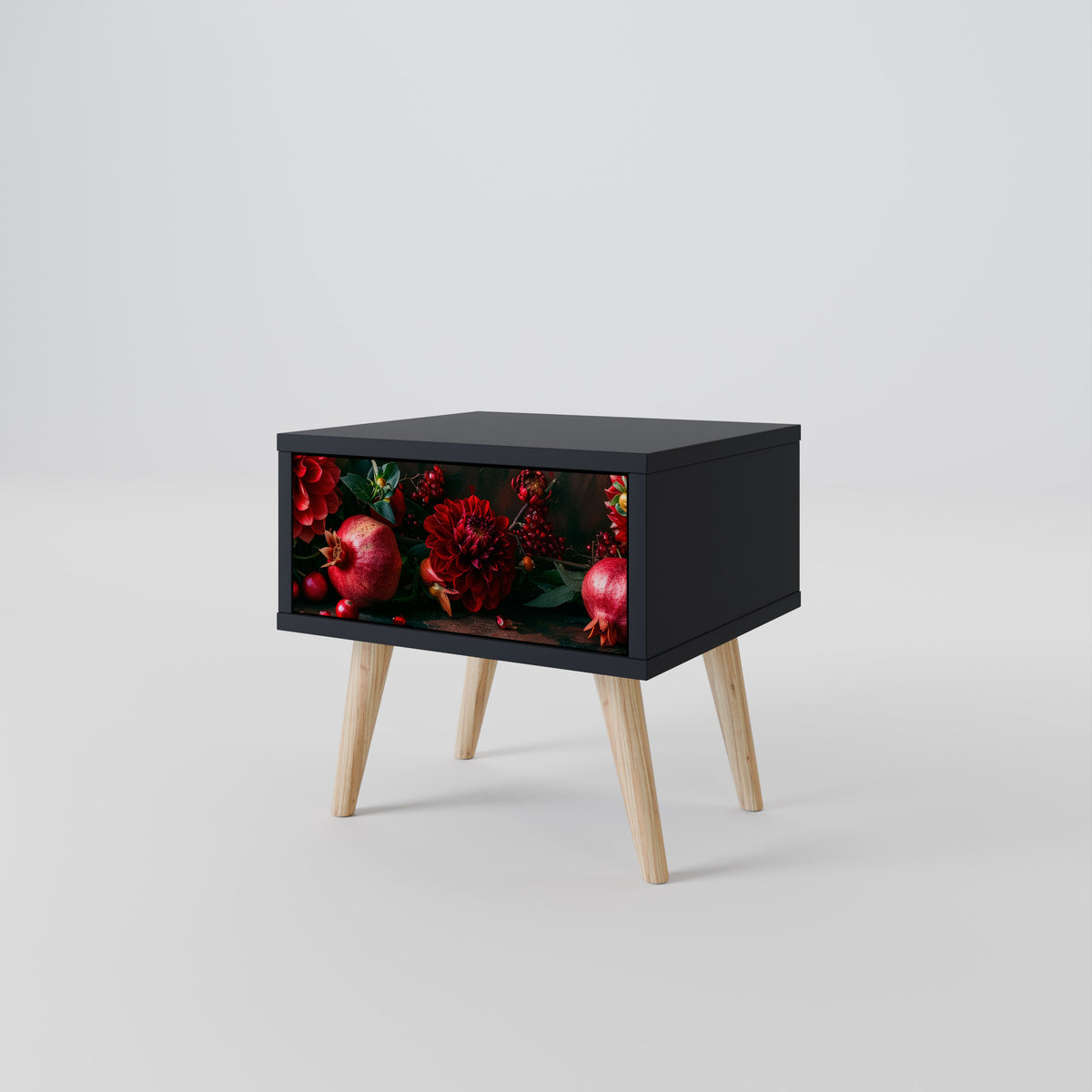 DAHLIAS AND POMEGRANATES Κομοδίνο με συρτάρι