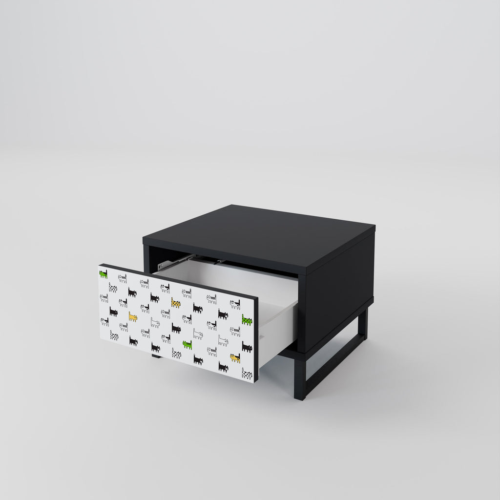 CATS COMPILATION Nightstand in Black Finish