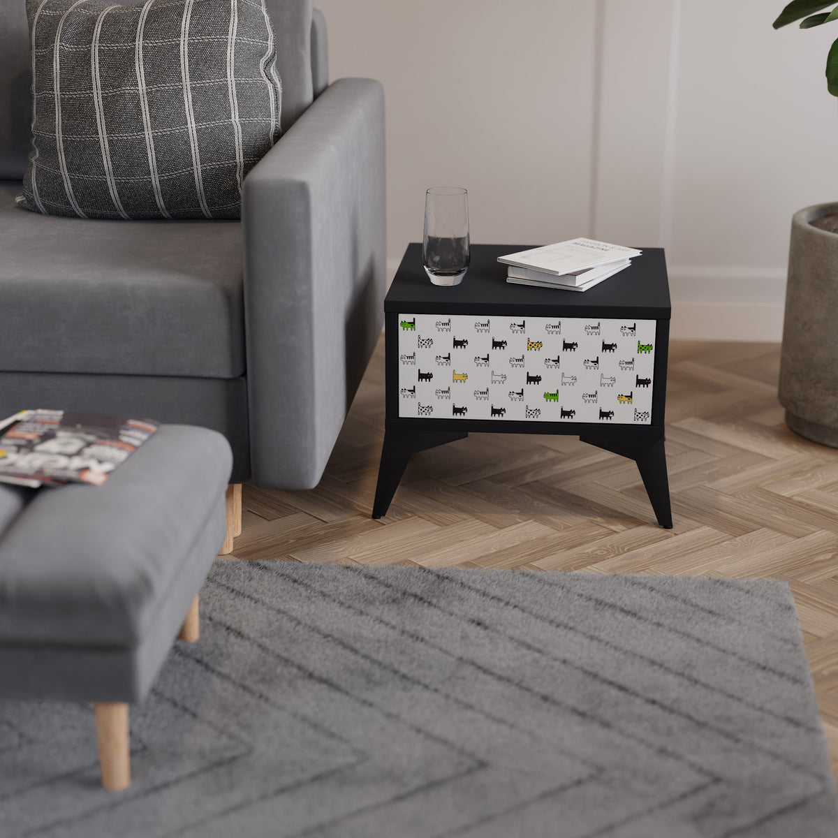 CATS COMPILATION Κομοδίνο με συρτάρι