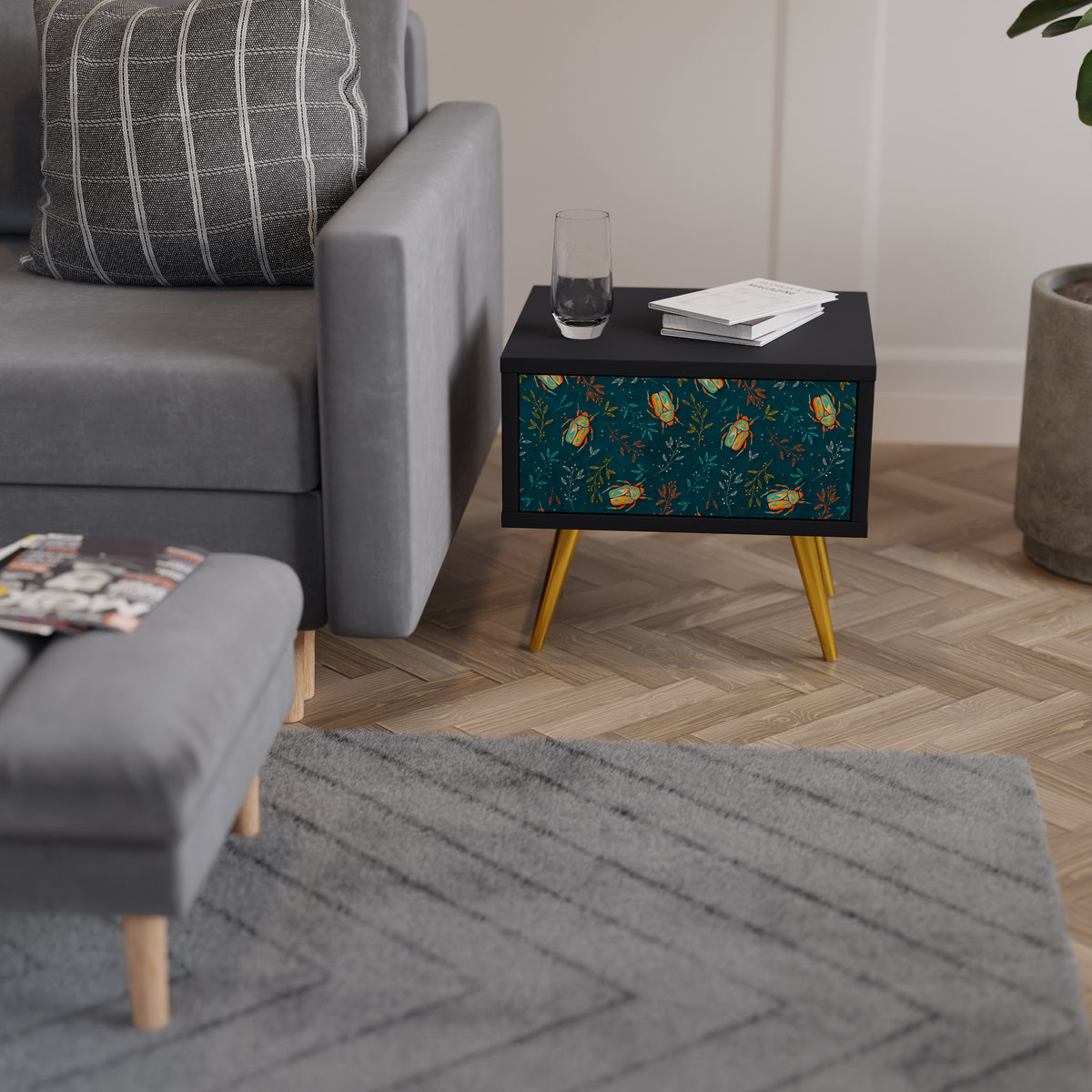 AUTUMN INSECTS Κομοδίνο με συρτάρι