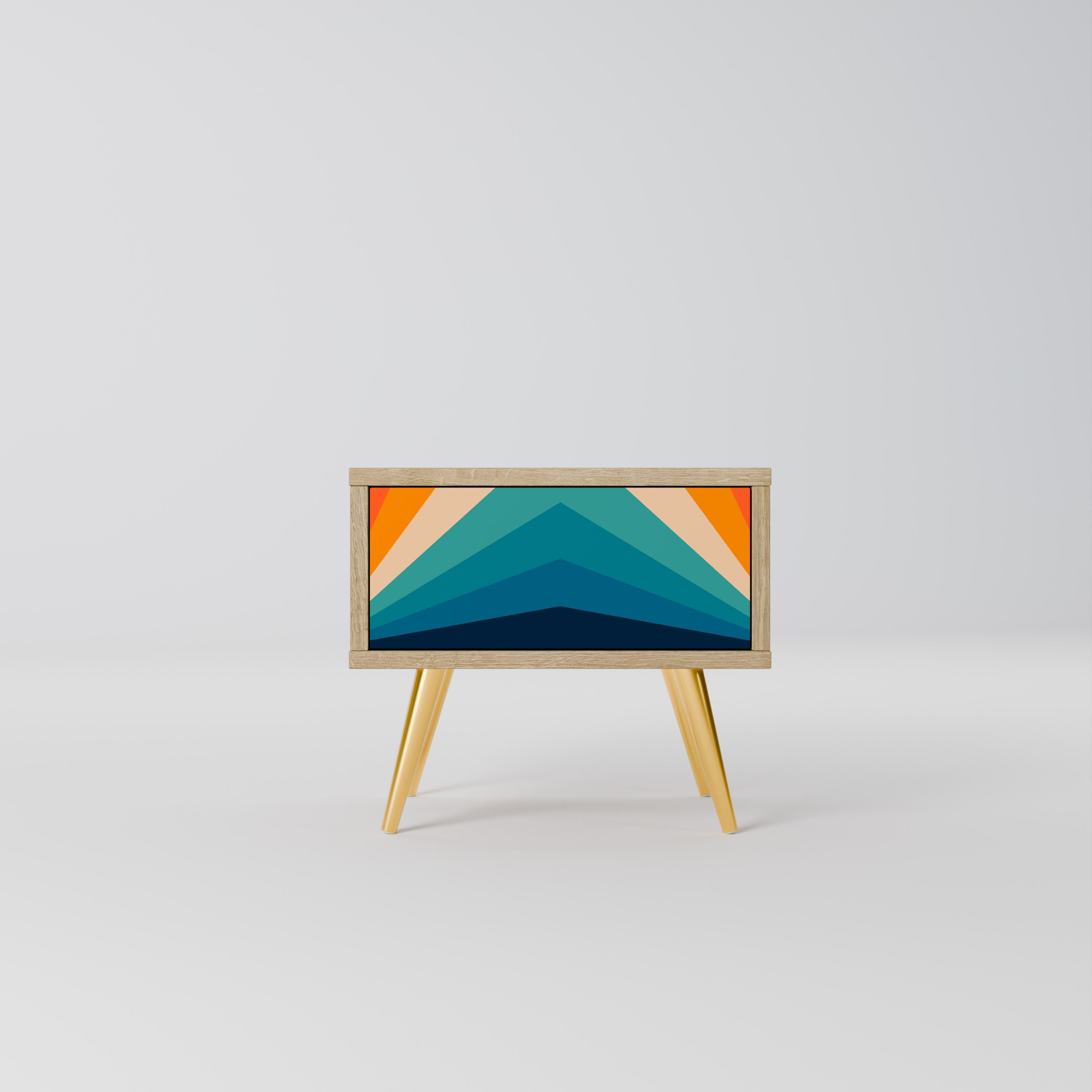 PRISM CONCUSSION Nightstand in Oak Effect